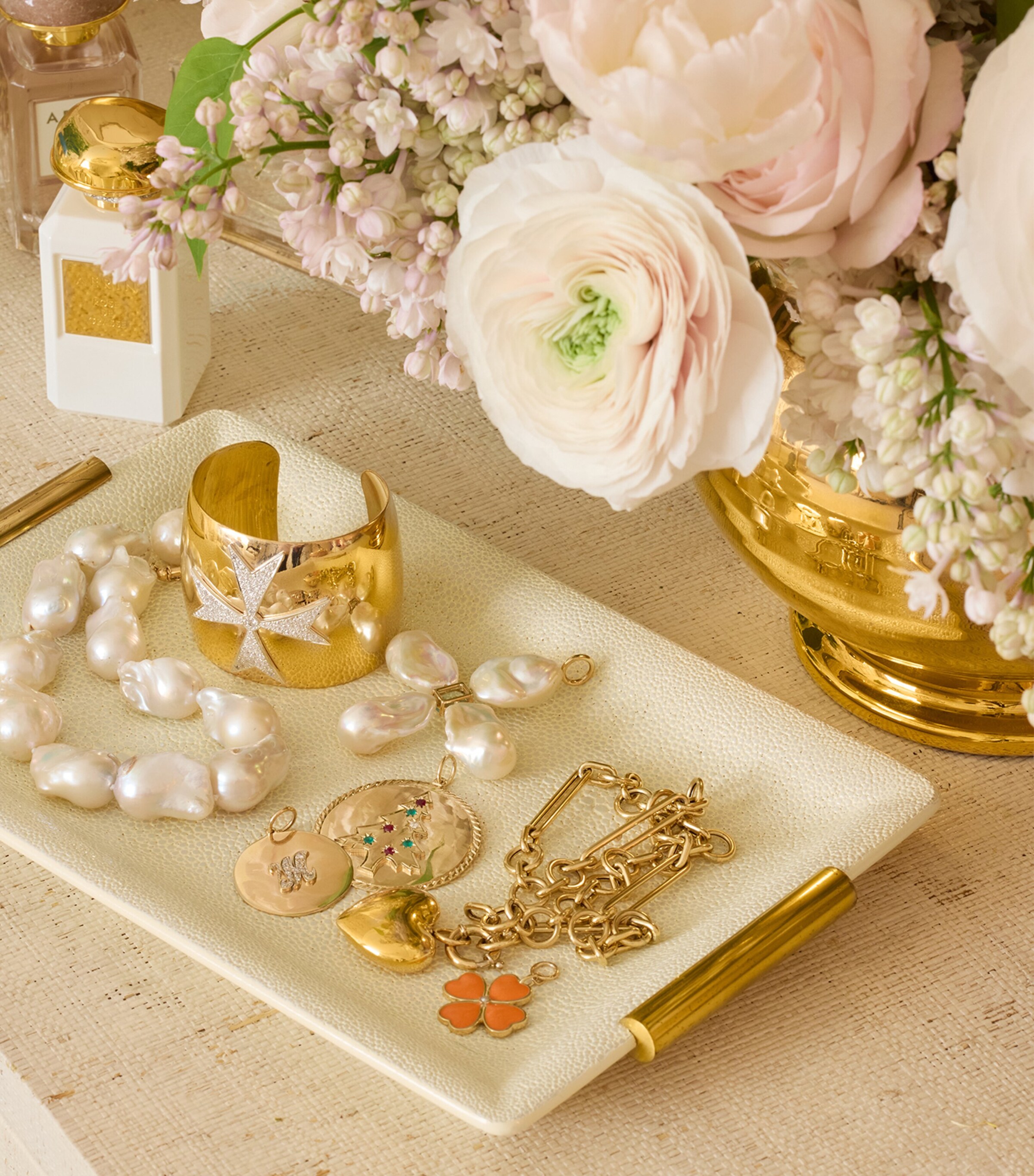 Small Shagreen Vanity Tray CREAM Image 4