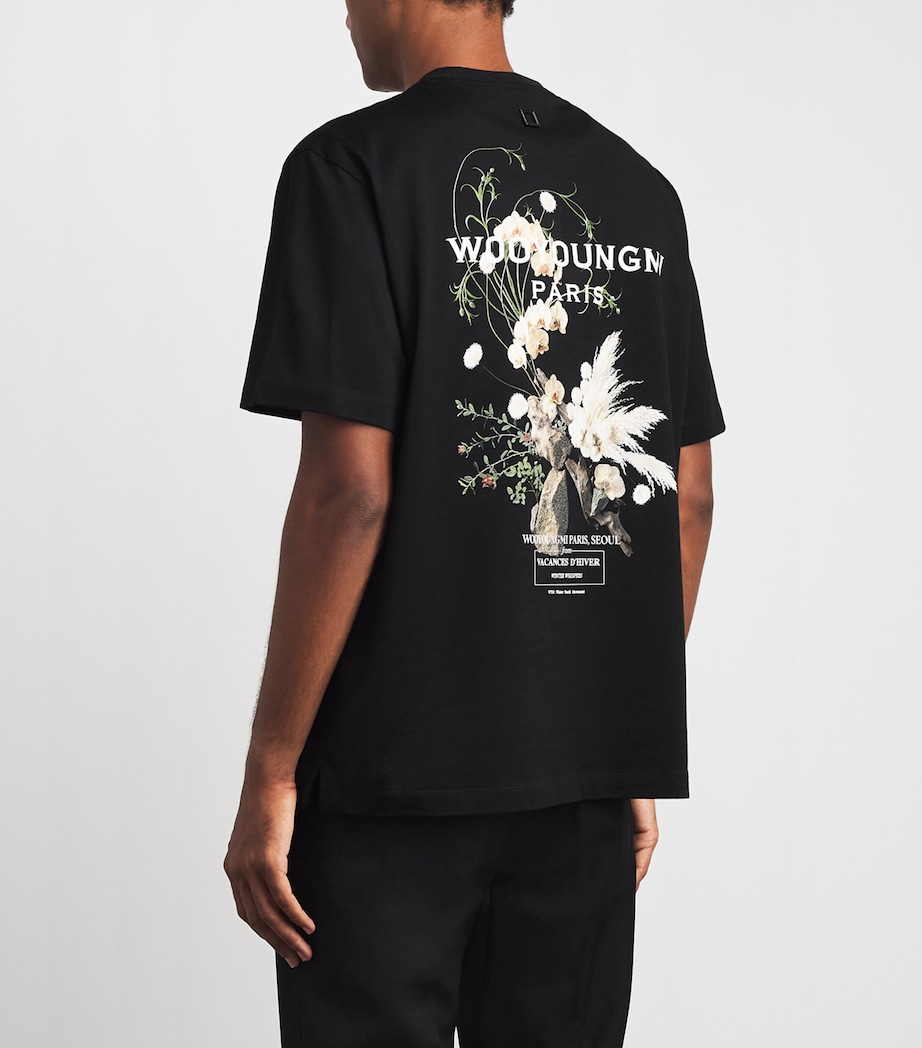 Wooyoungmi Mens Cotton Graphic Print T-Shirt Black Image 5