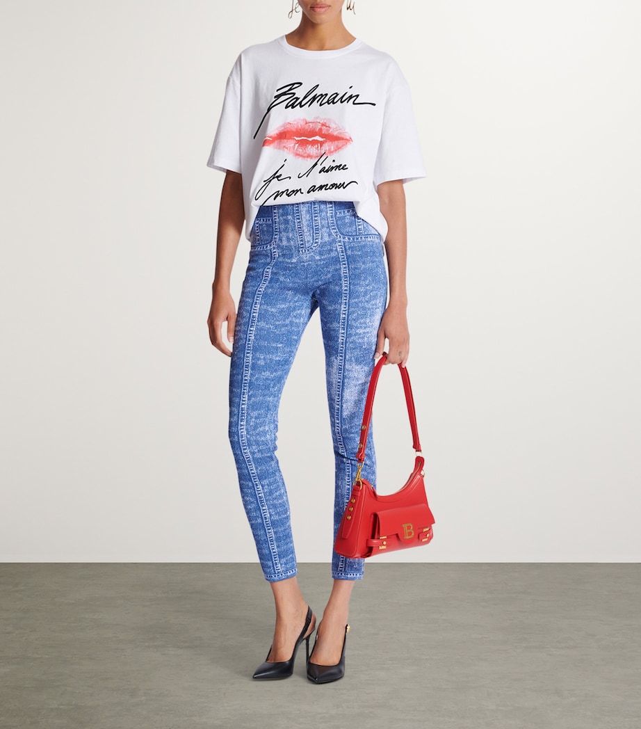 High-Waist Denim-Effect Leggings 6FF BLEU JEAN Image 7