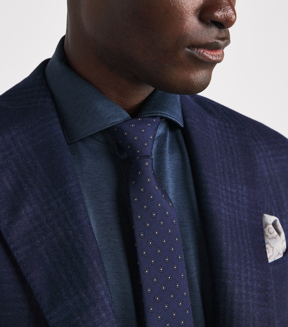 Eleventy Silk Geometric Tie Blu Image 2