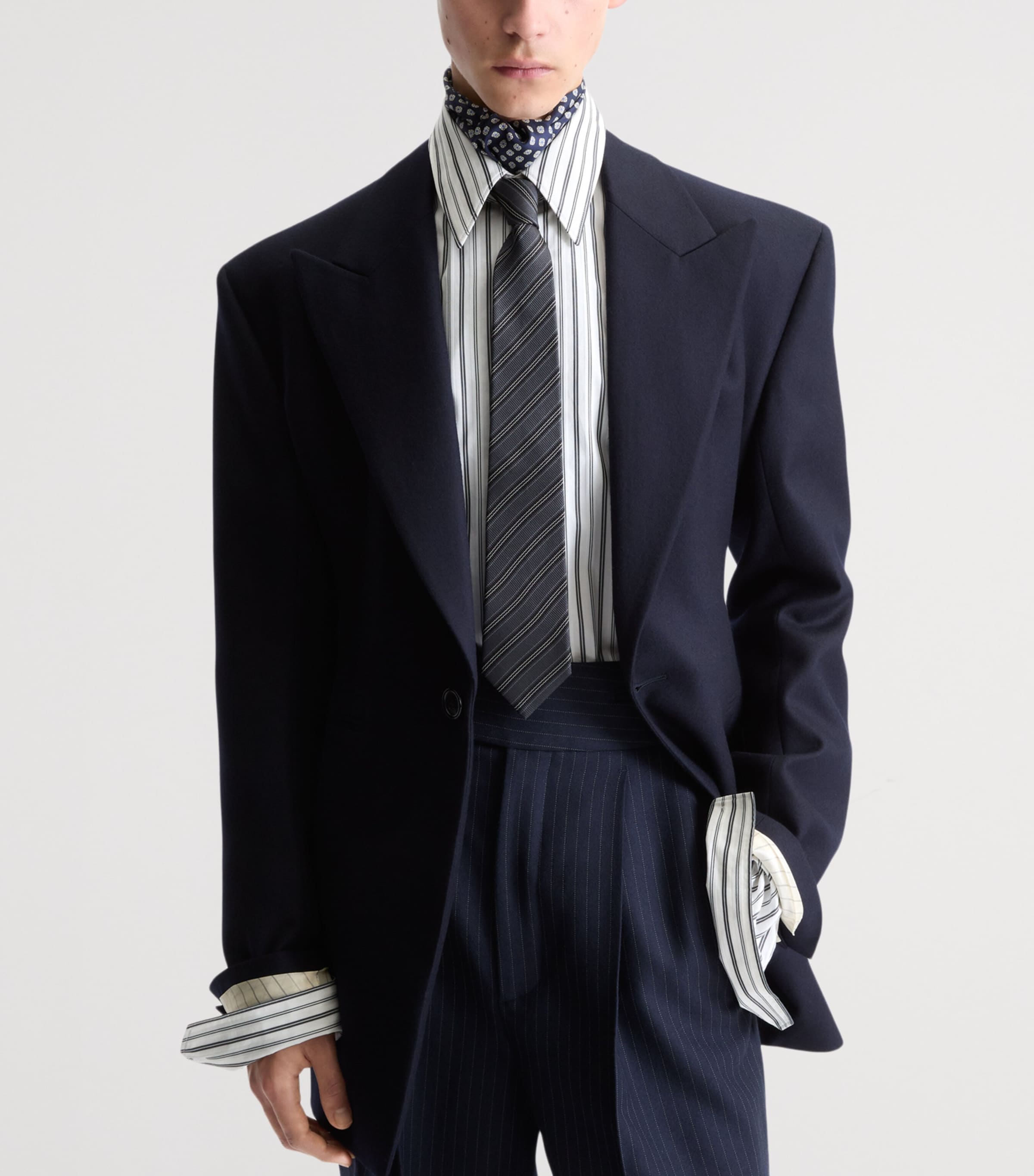 Saint Laurent Silk Striped Tie Image 2