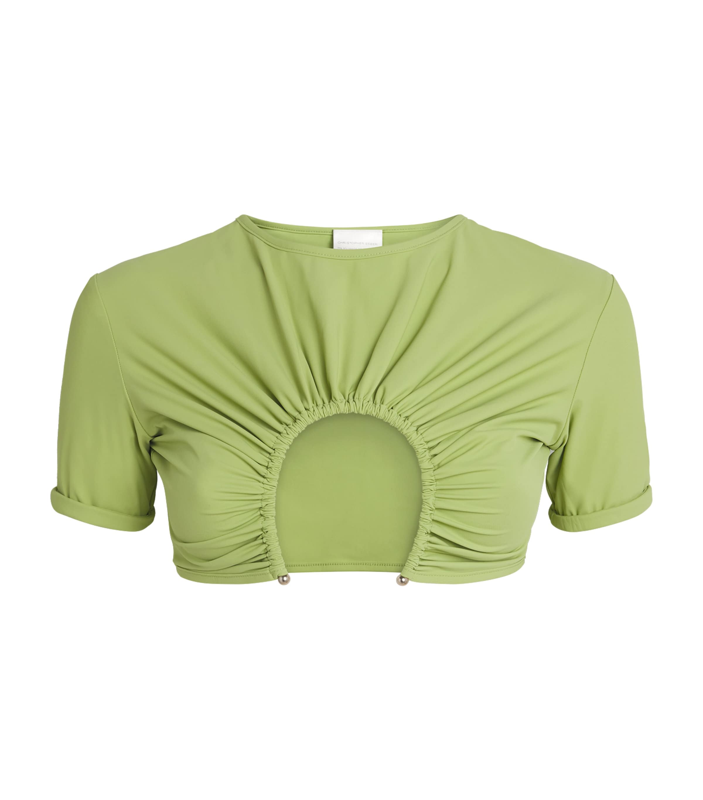 Gathered U-Prong Bikini Top FRESH LIME Image 1