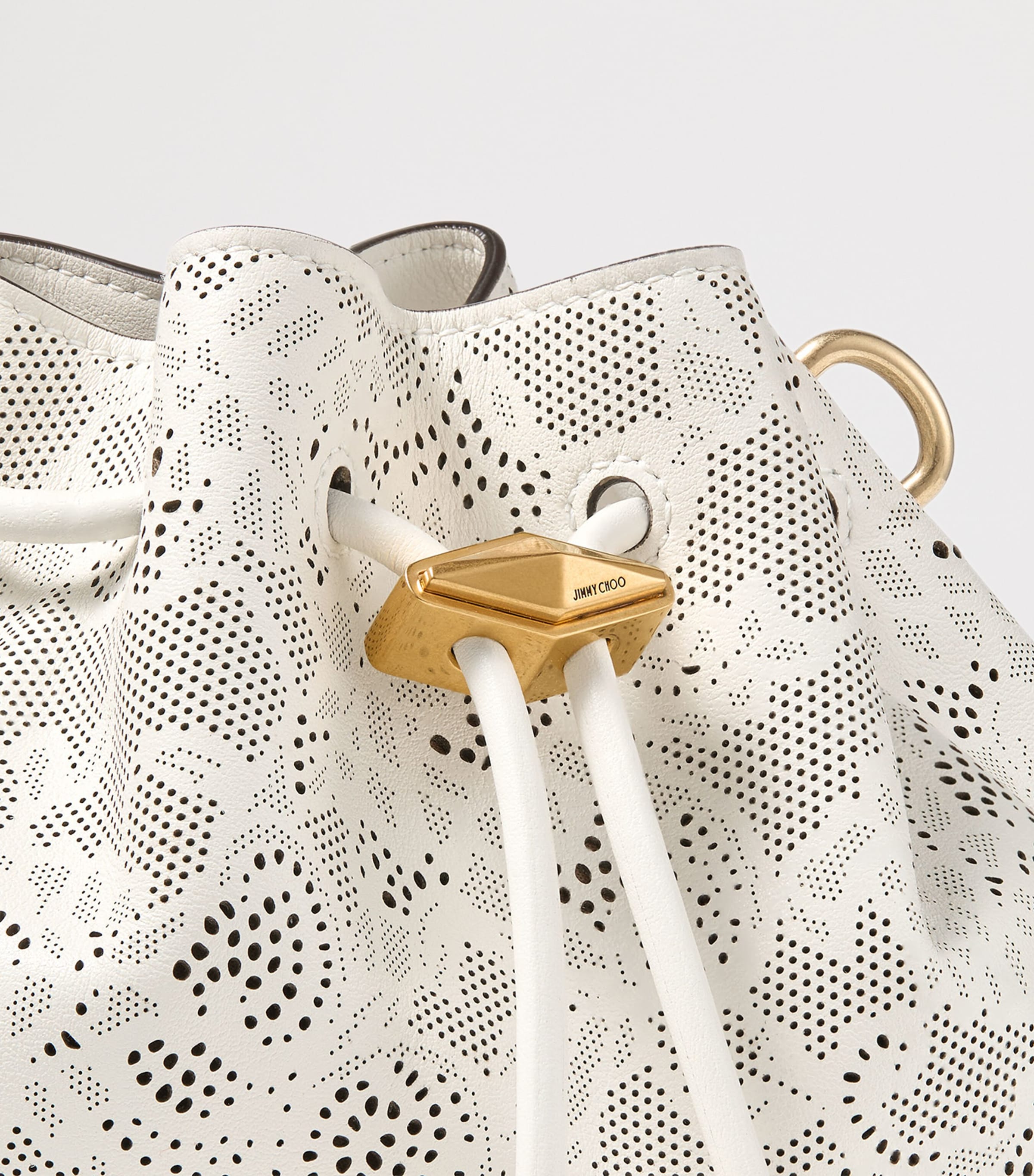 Jimmy Choo Multi Small Perforated Leather Cinch Shoulder Bag