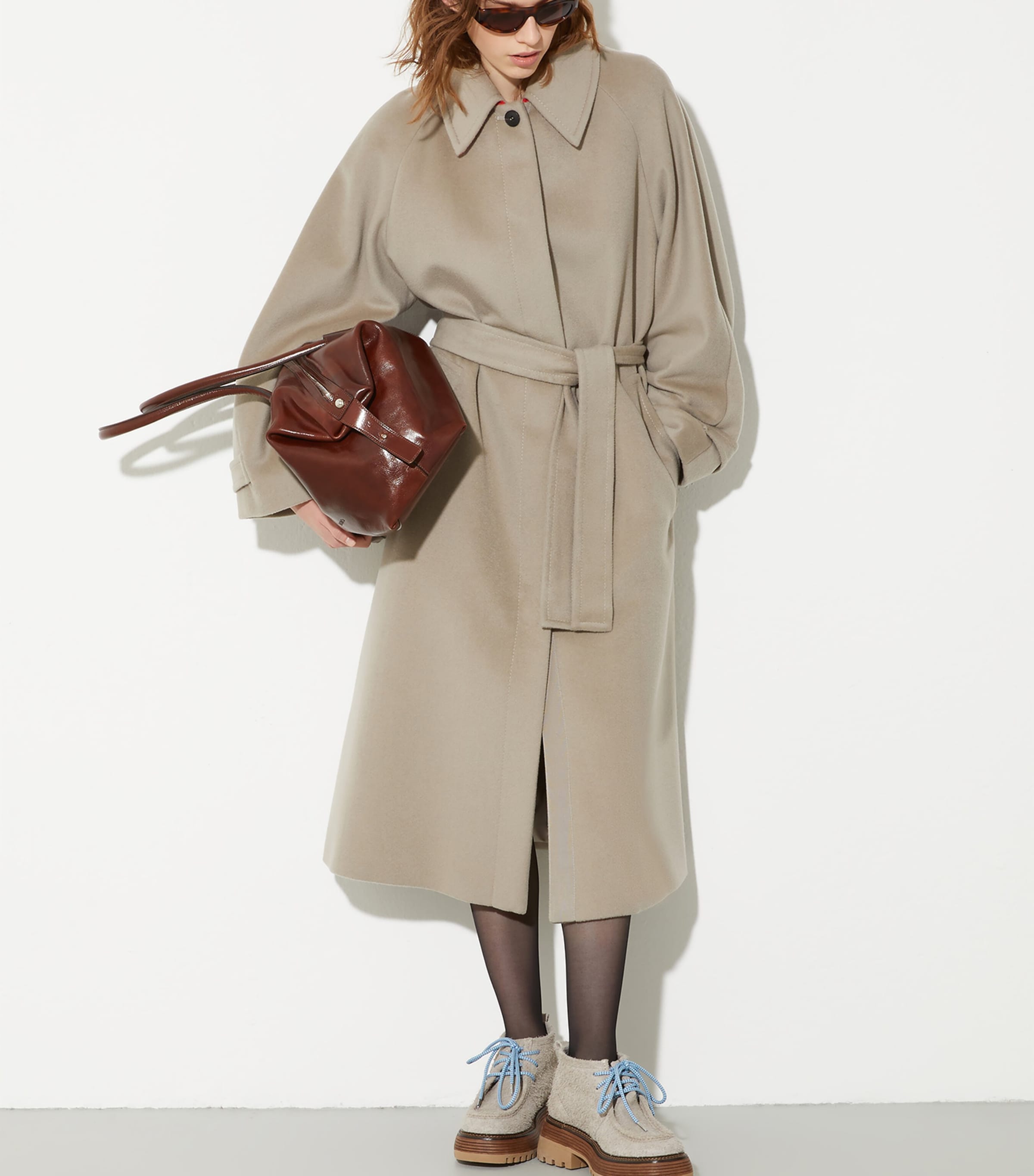Wool-Cashmere Wrap Coat LIGHT GREY Image 2