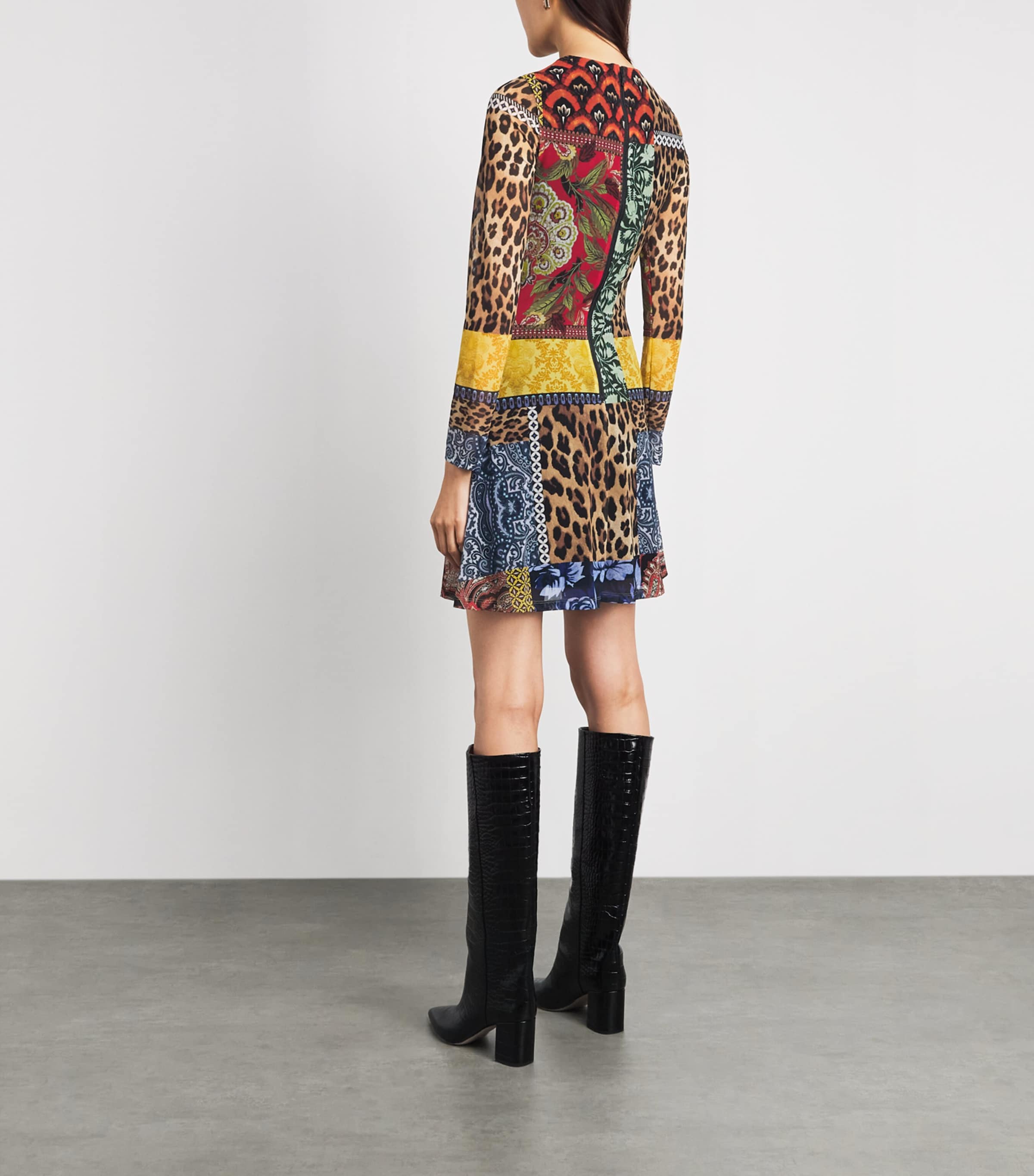 Alice+Olivia Womens Mesh Patchwork Delora Mini Dress Off The Grid Lg Image 4