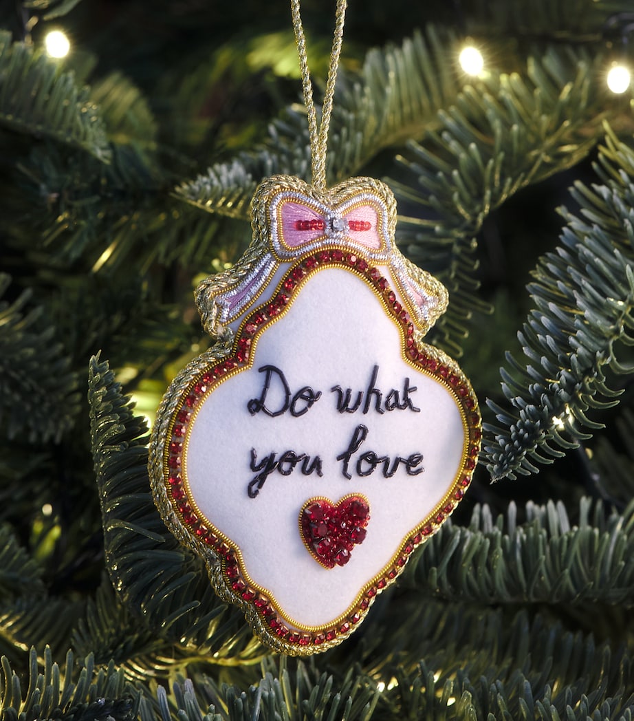 Tinker Tailor Do What You Love Pendant Tree Decoration White & Red & Silver Image 3