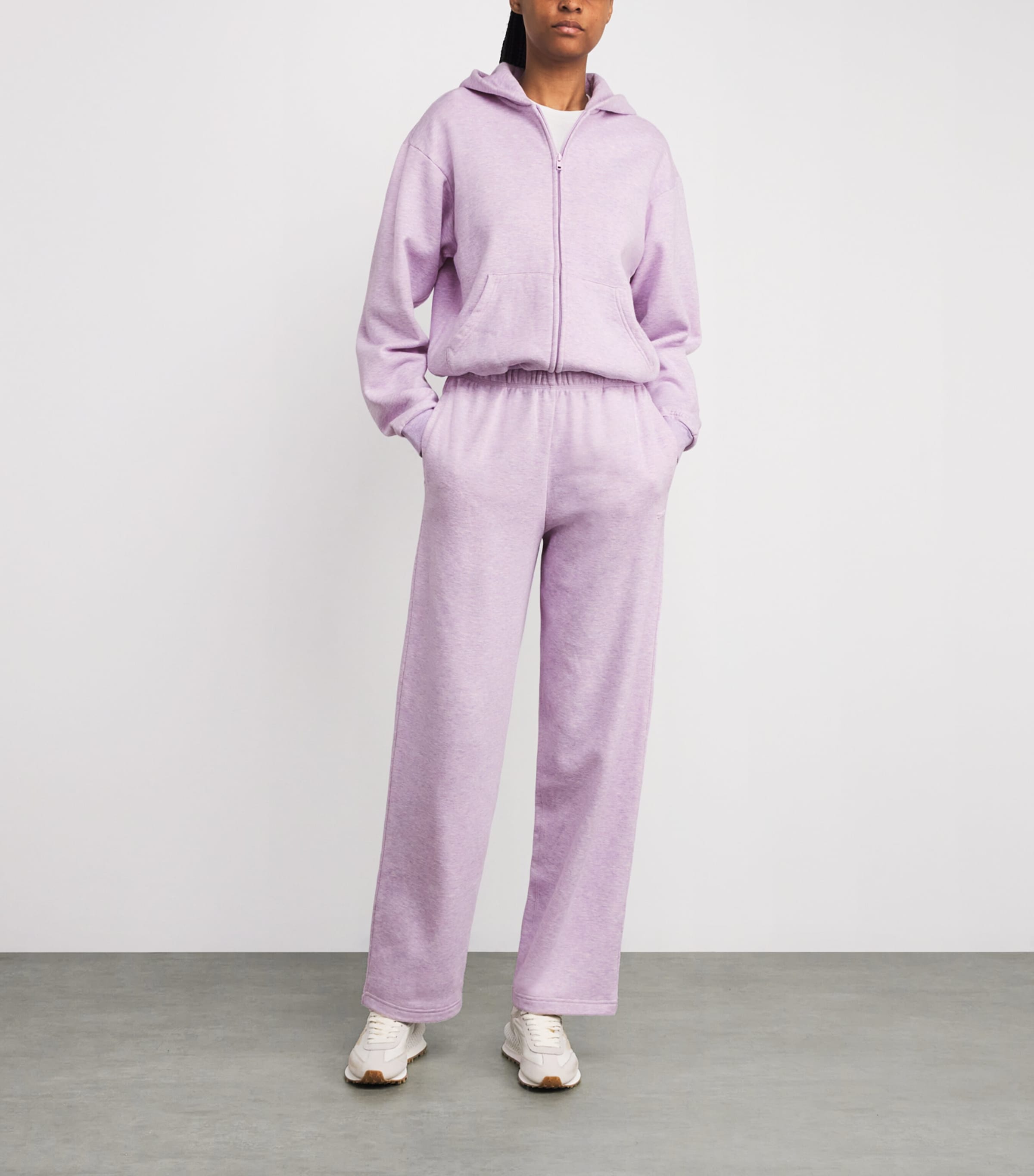 Cotton-Blend Fleece Zip-Up Hoodie PURPLE HEATHER Image 2