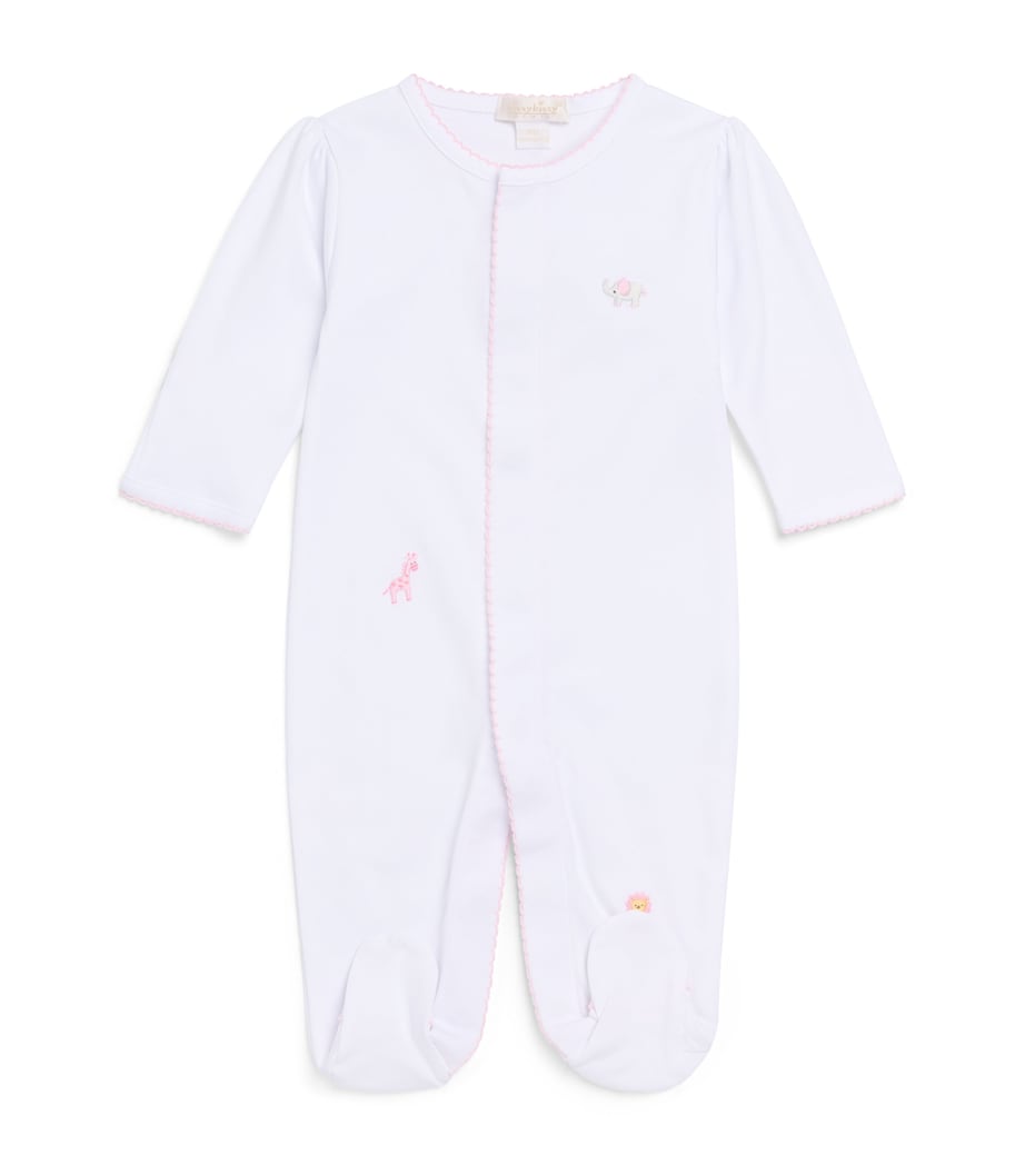Kissy Kissy Cotton Embroidered-Elephant All In One Pink Image 1