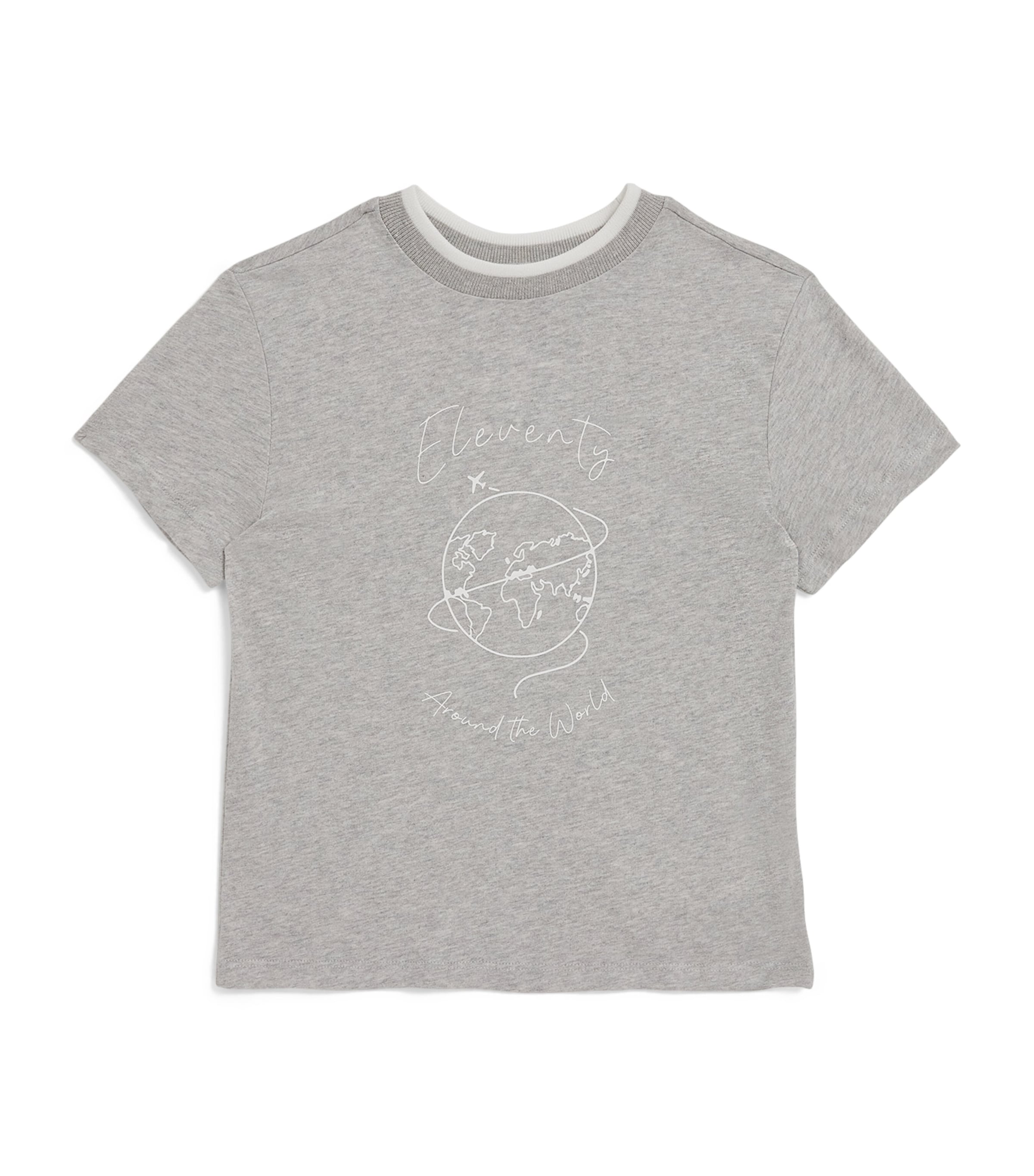 Shop Eleventy World Logo T-shirt In Grey