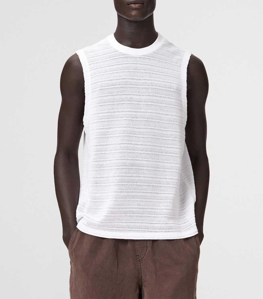 AllSaints Mens Organic Cotton Cove Tank Top Ashen White Image 3