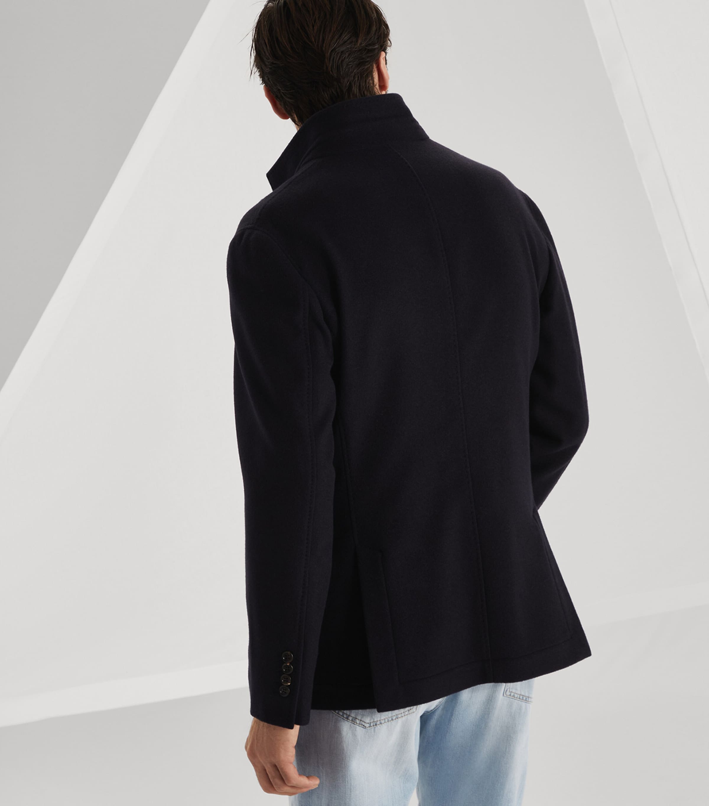 Cashmere Coat NAVY BLUE Image 3