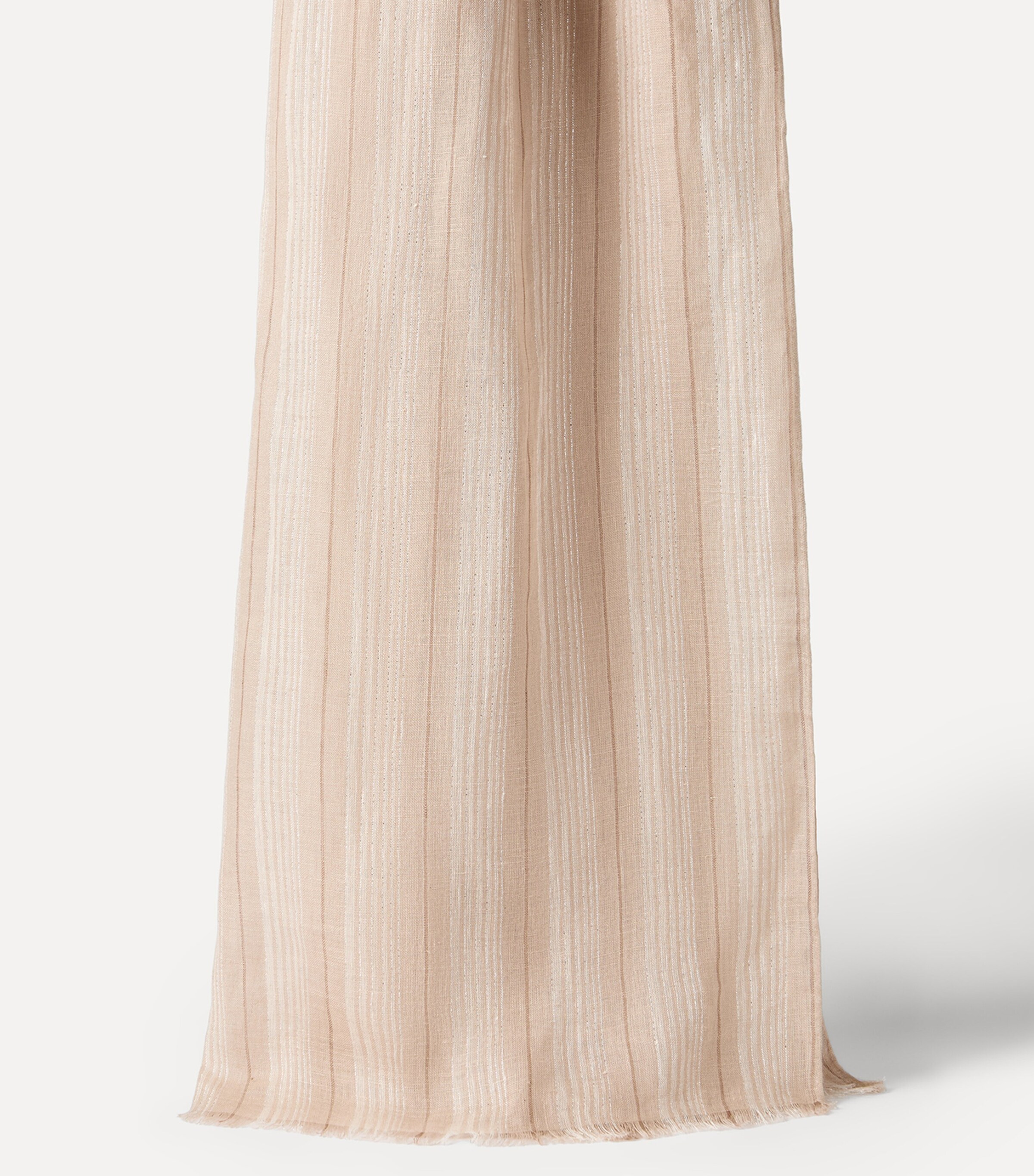 Brunello Cucinelli Linen-Blend Chalk Stripe Scarf Image 2