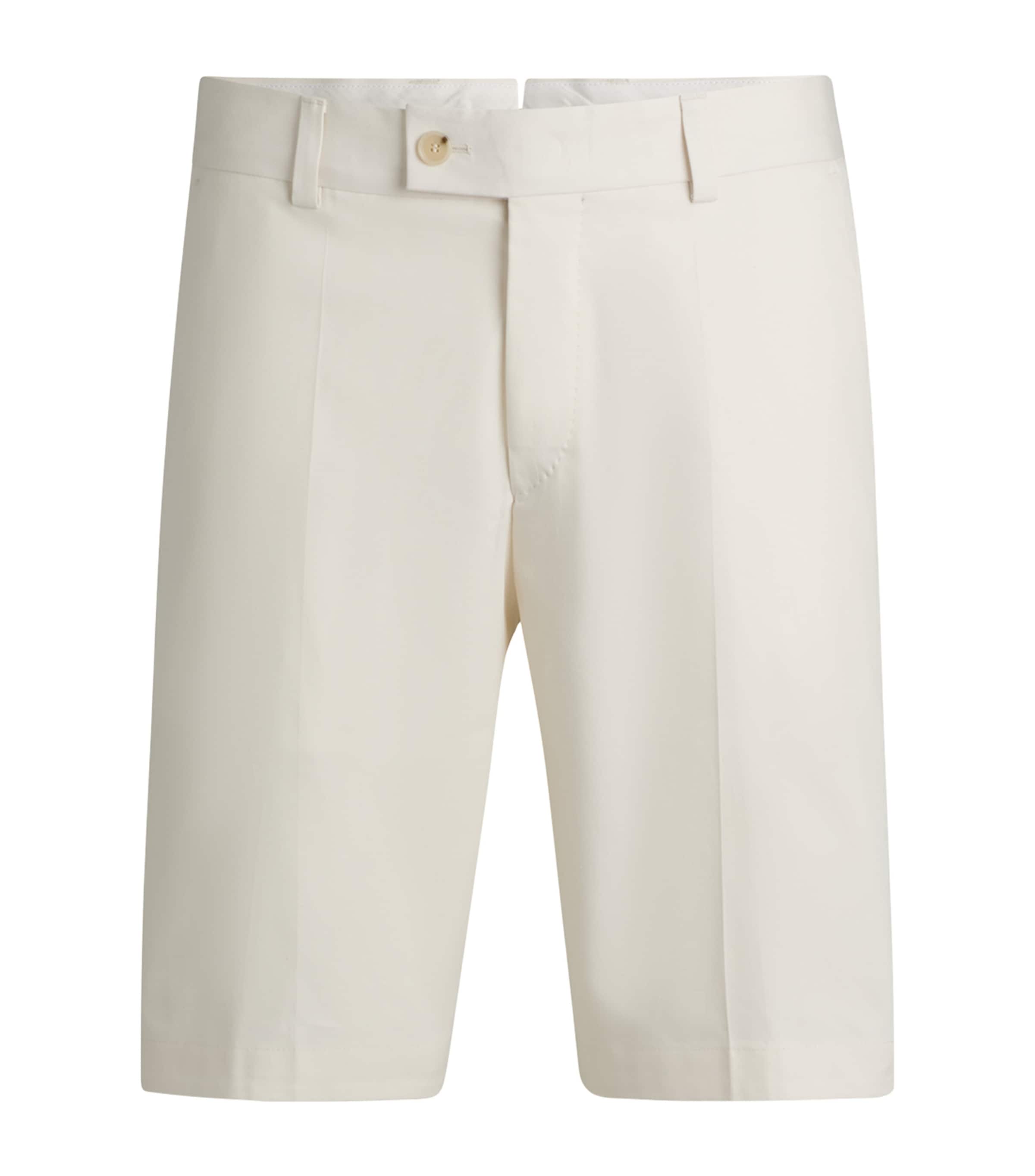 Hugo Boss Cotton-silk-blend Shorts In White