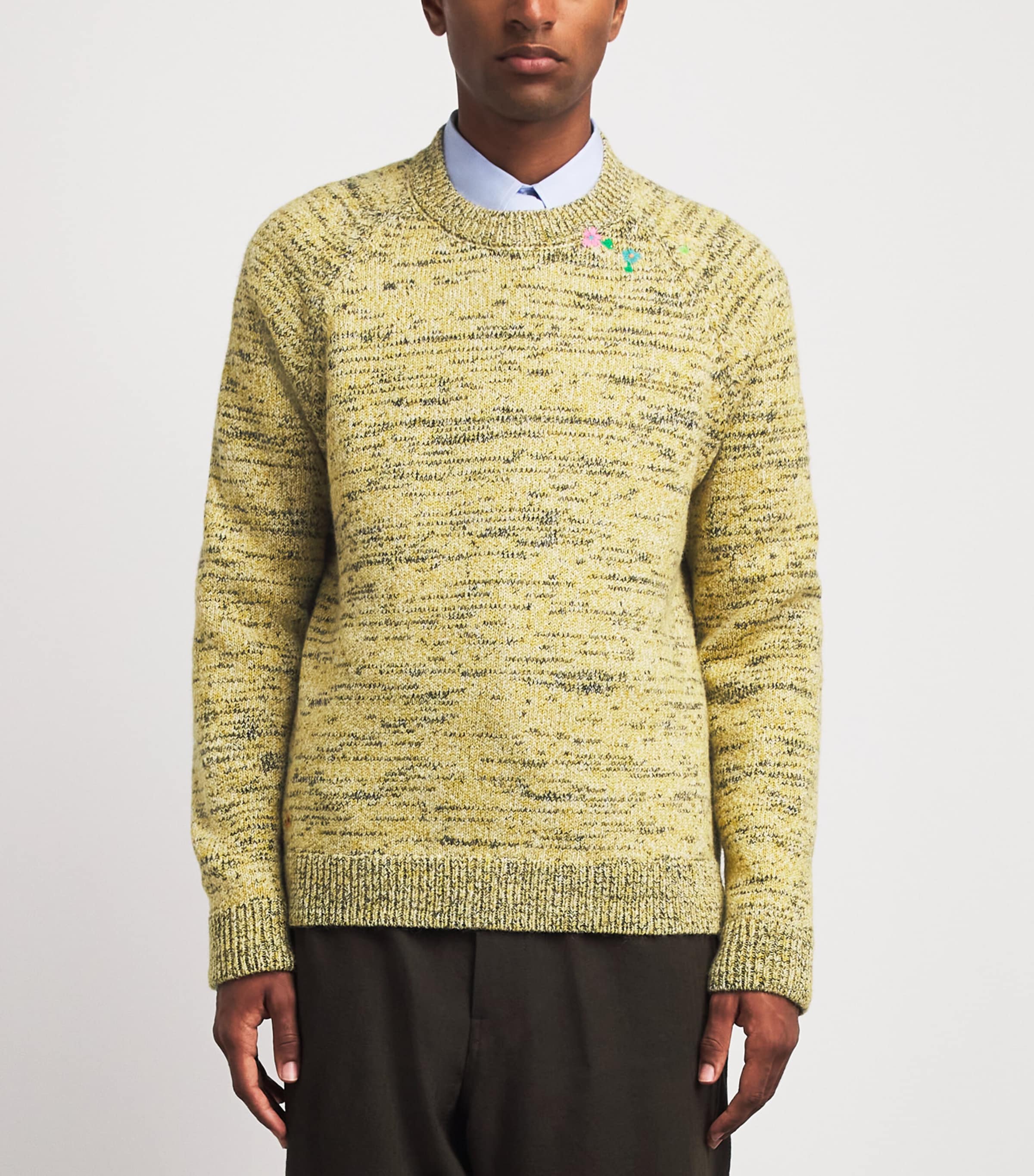 DRIES VAN NOTEN Mens Wool-Blend Embroidered Sweater Image 4