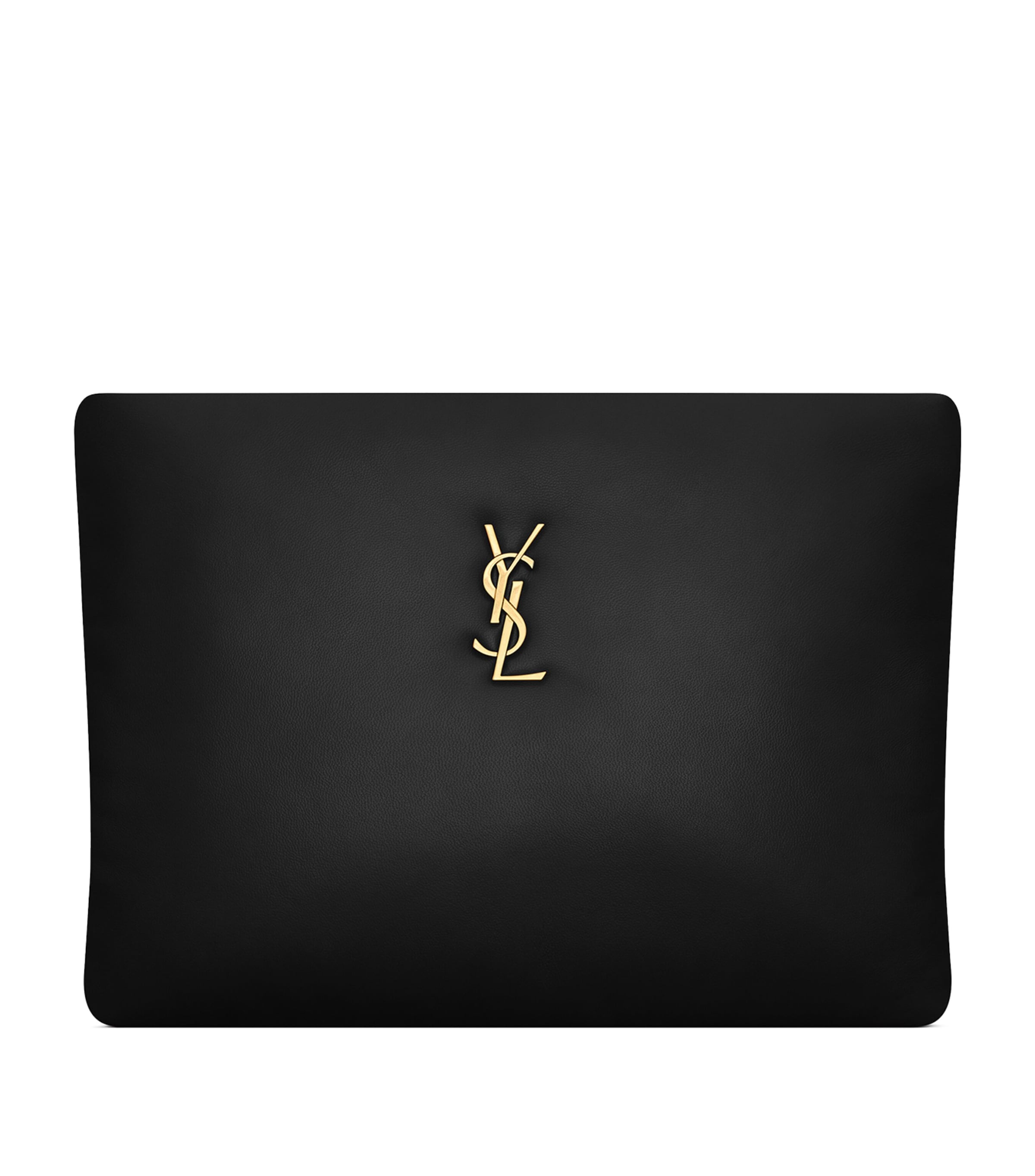 Saint Laurent Large Lambskin Calypso Pouch In Black