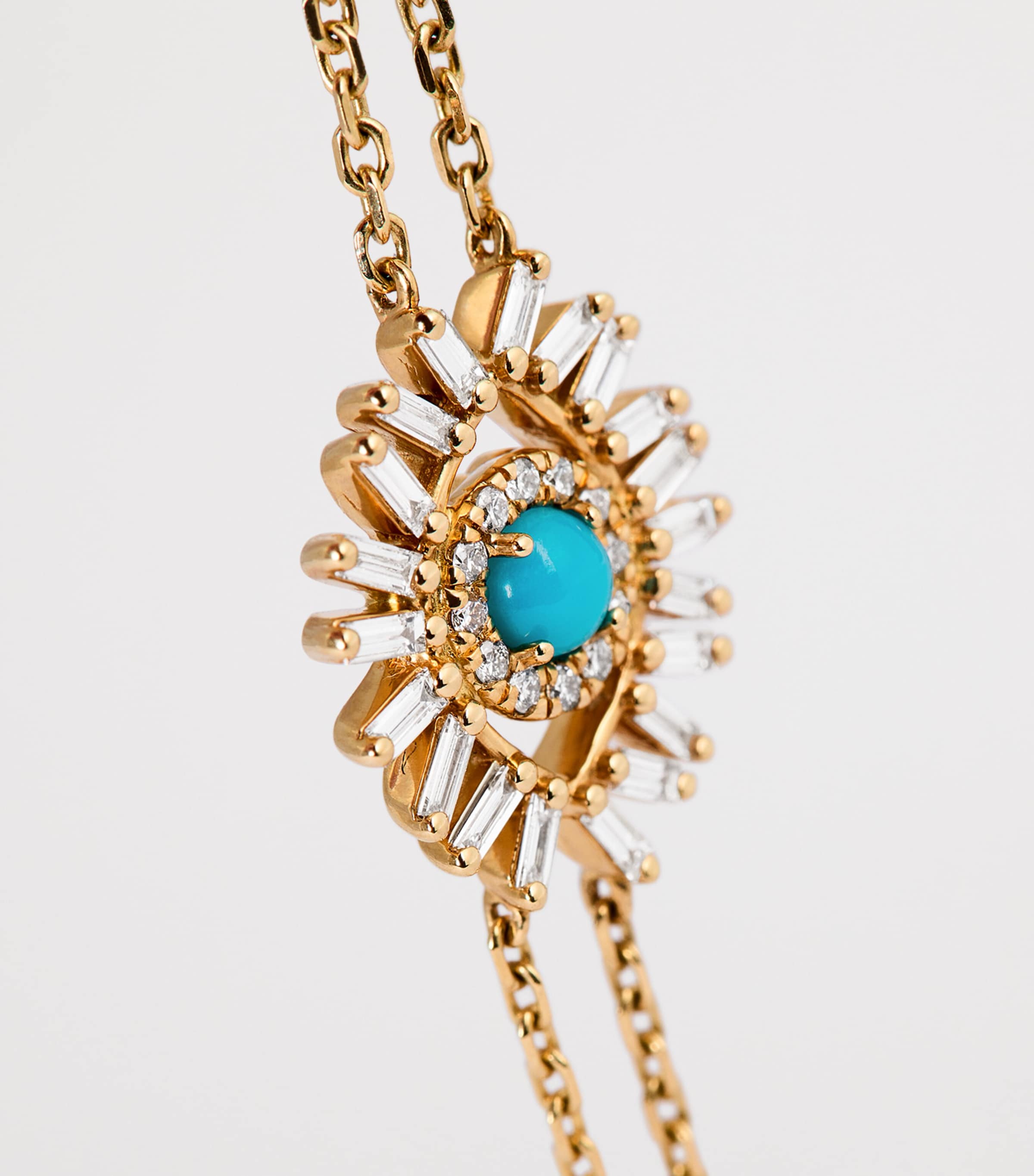 Yellow Gold and Turquoise Evil Eye Chain Bracelet 18K YG/TURQ Image 4