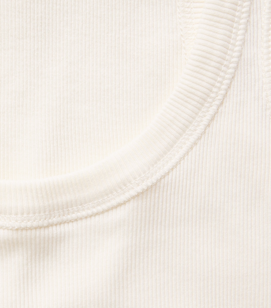 Jacquemus Womens Cotton Ribbed Tank Top White Image 6