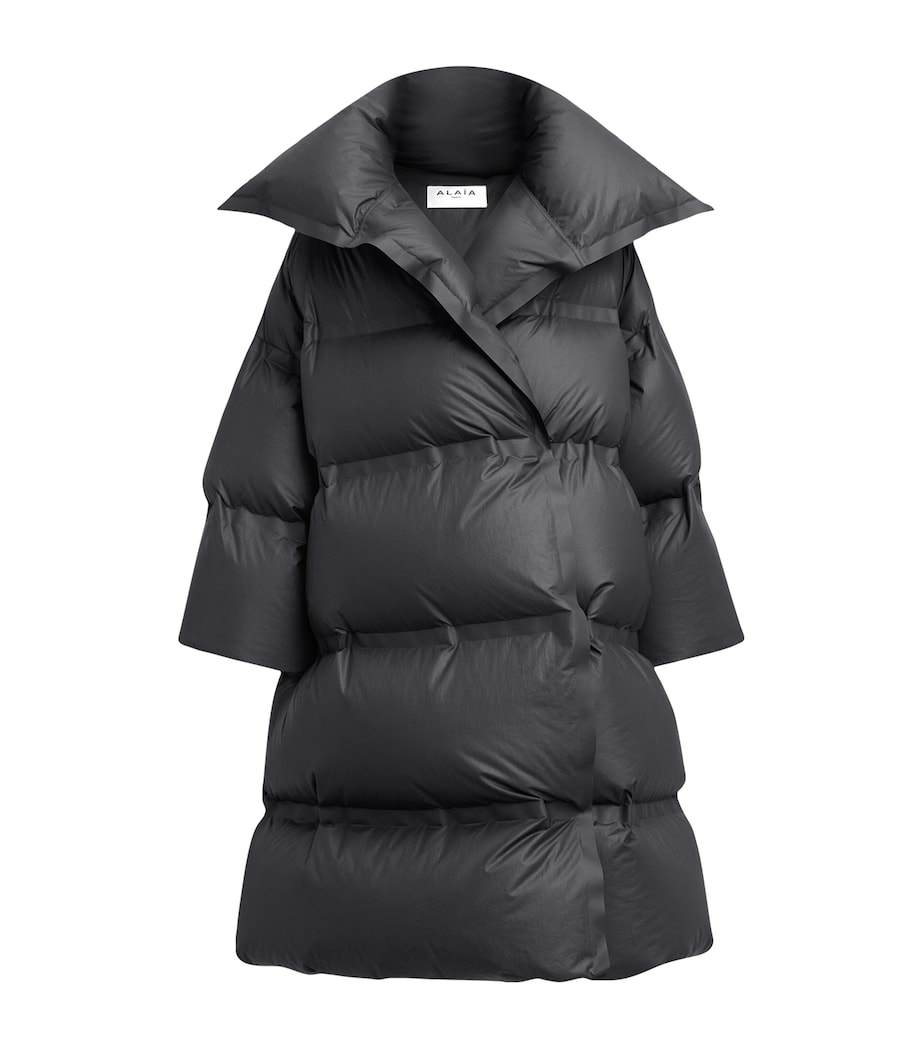 Alaïa Womens Technical Taffeta Puffer Coat Noir Alaia Image 1