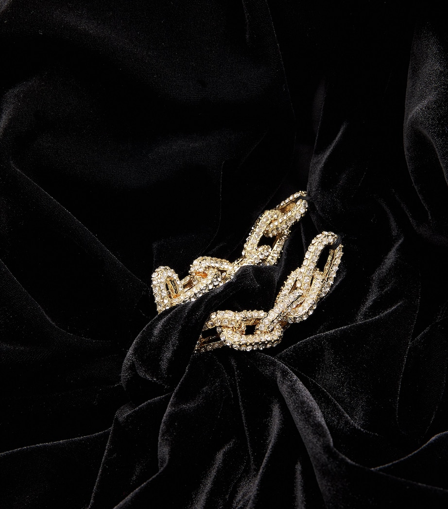 Velvet Chain-Detail Midi Dress BLACK Image 5