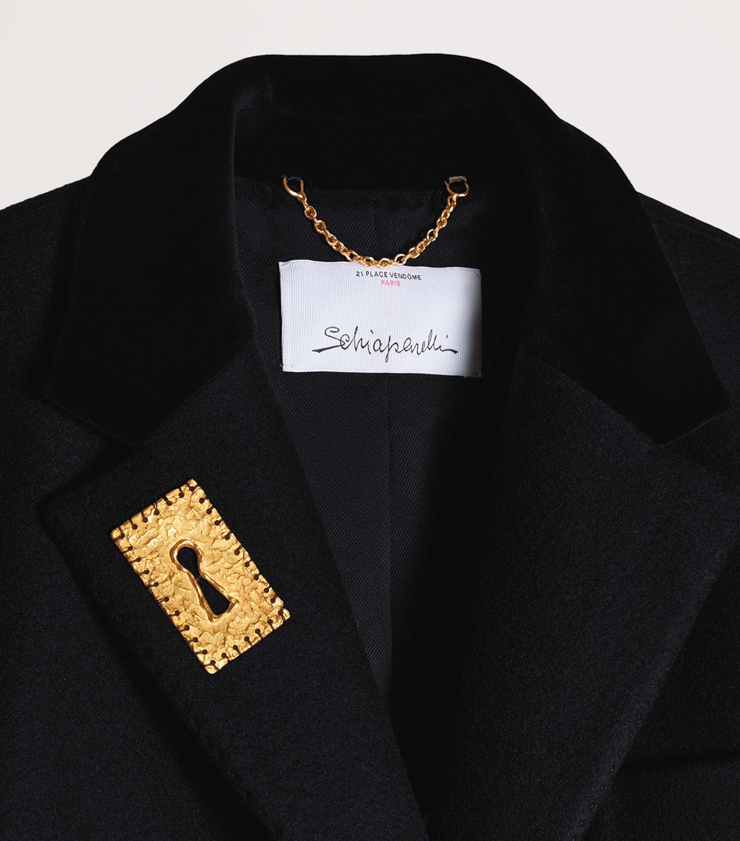 Schiaparelli Womens Wool Padlock Lace-Up Coat Nude Image 5
