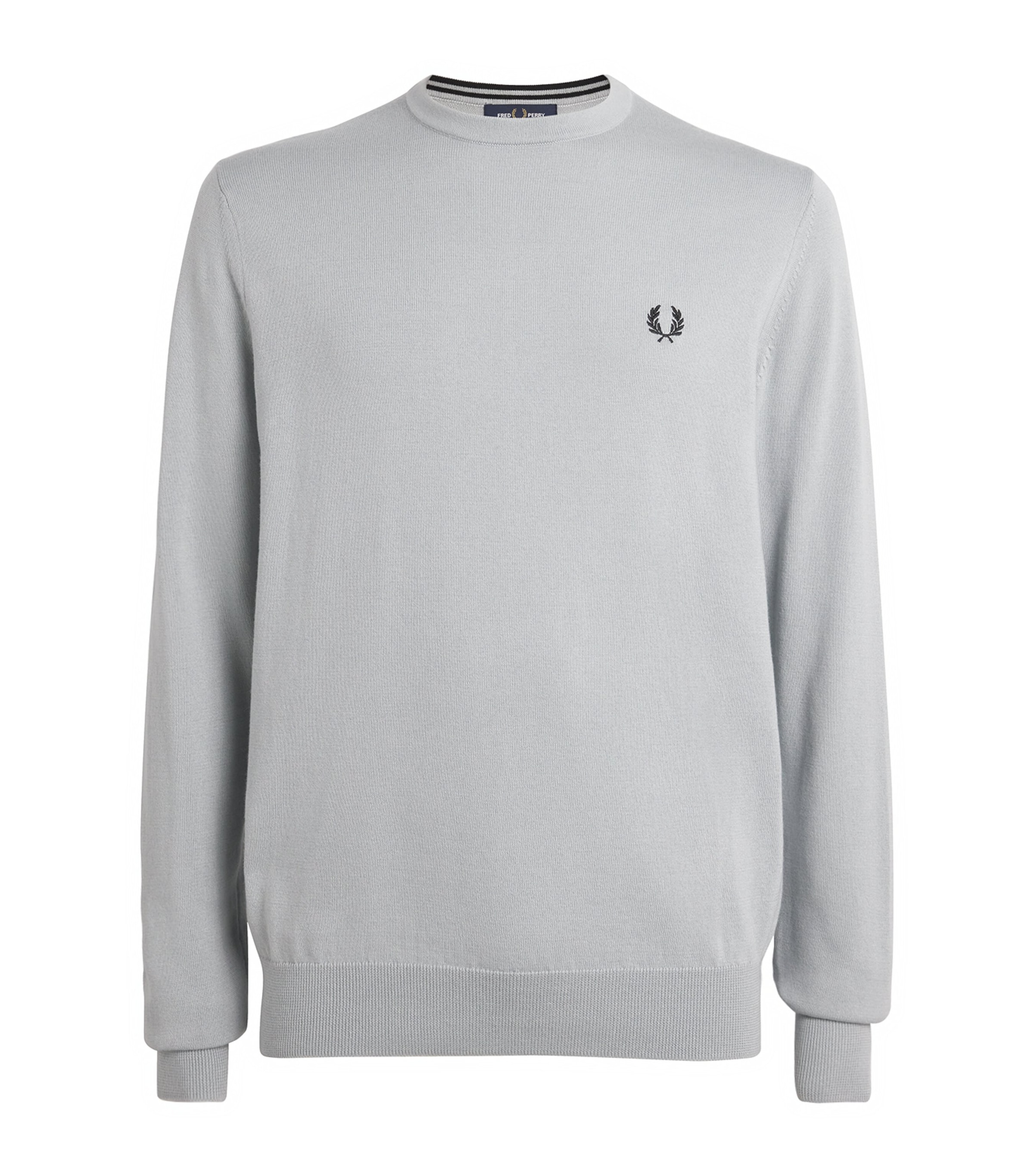 Fred Perry Cotton-wool Laurel Sweater In Red