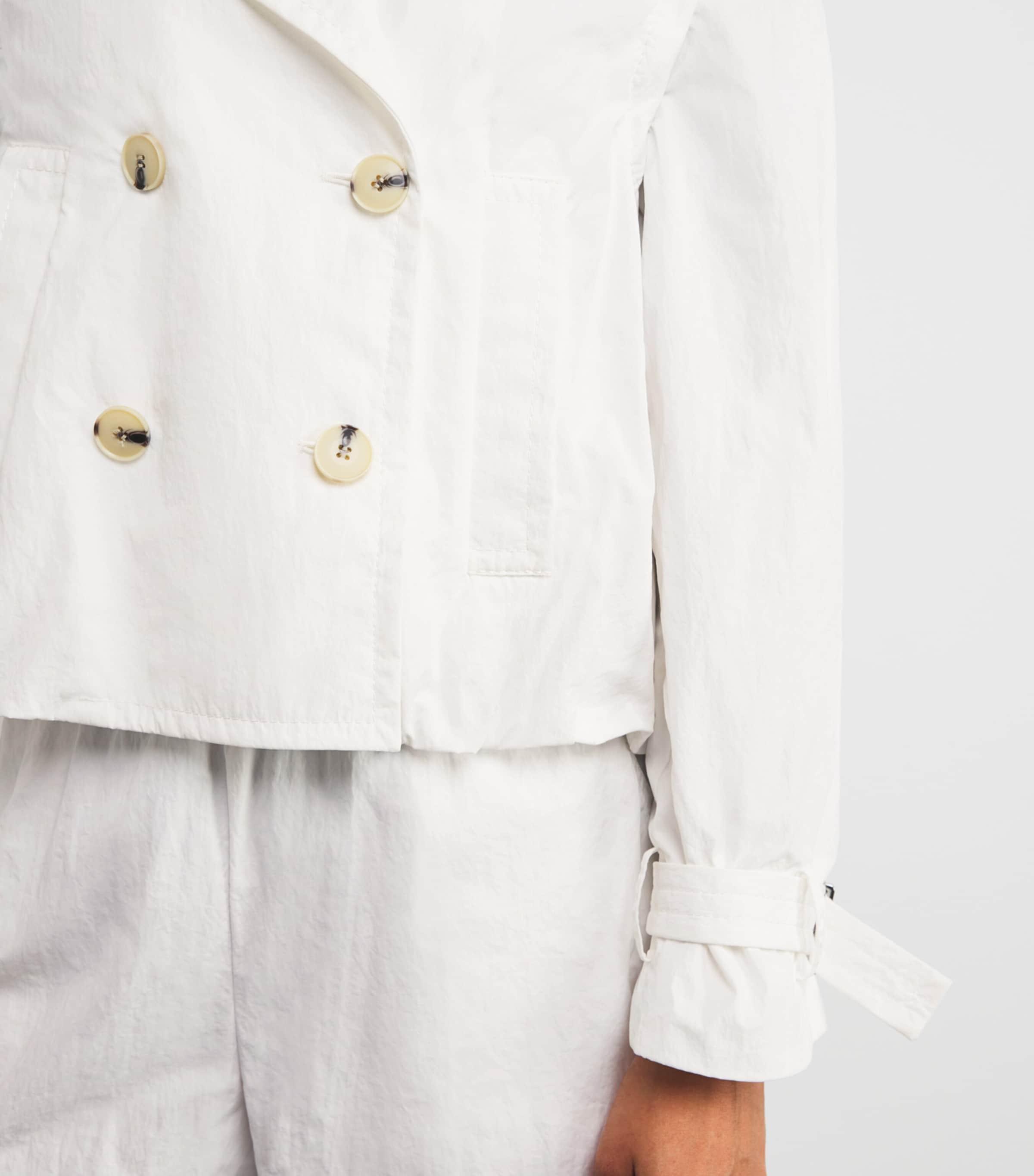 Nylon Hybrid Pea Coat OPTICAL WHITE Image 6