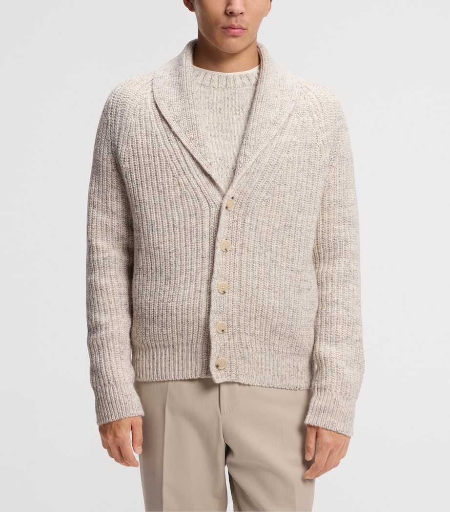 BOSS Mens Cashmere-Wool Shawl-Lapel Cardigan Image 2
