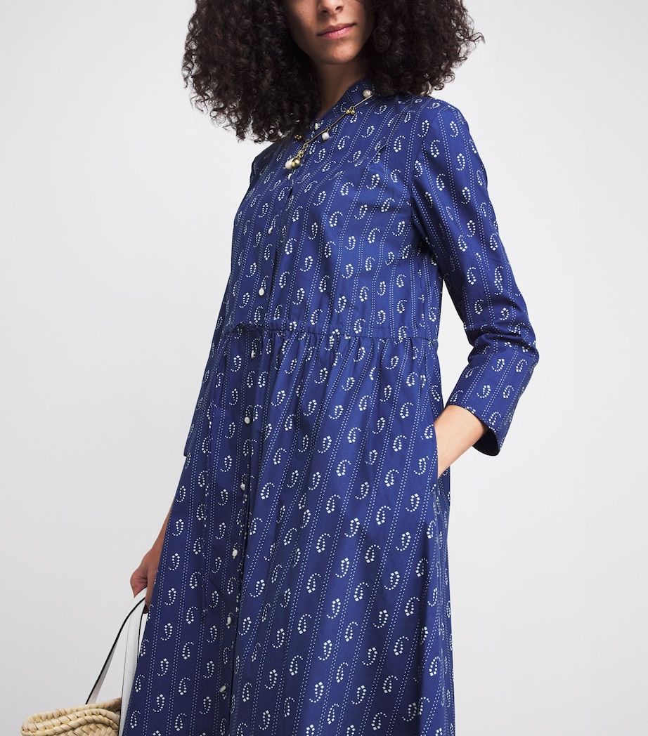 Cotton Paisley Midi Shirt Dress 401 BLUE PAISLEY Image 6