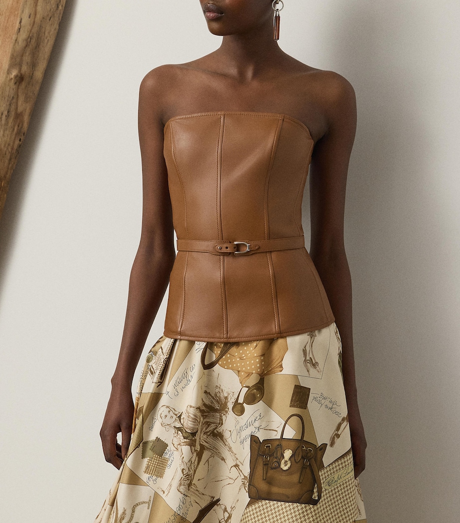 Leather Belted Top LIGHT TOFFEE Image 5