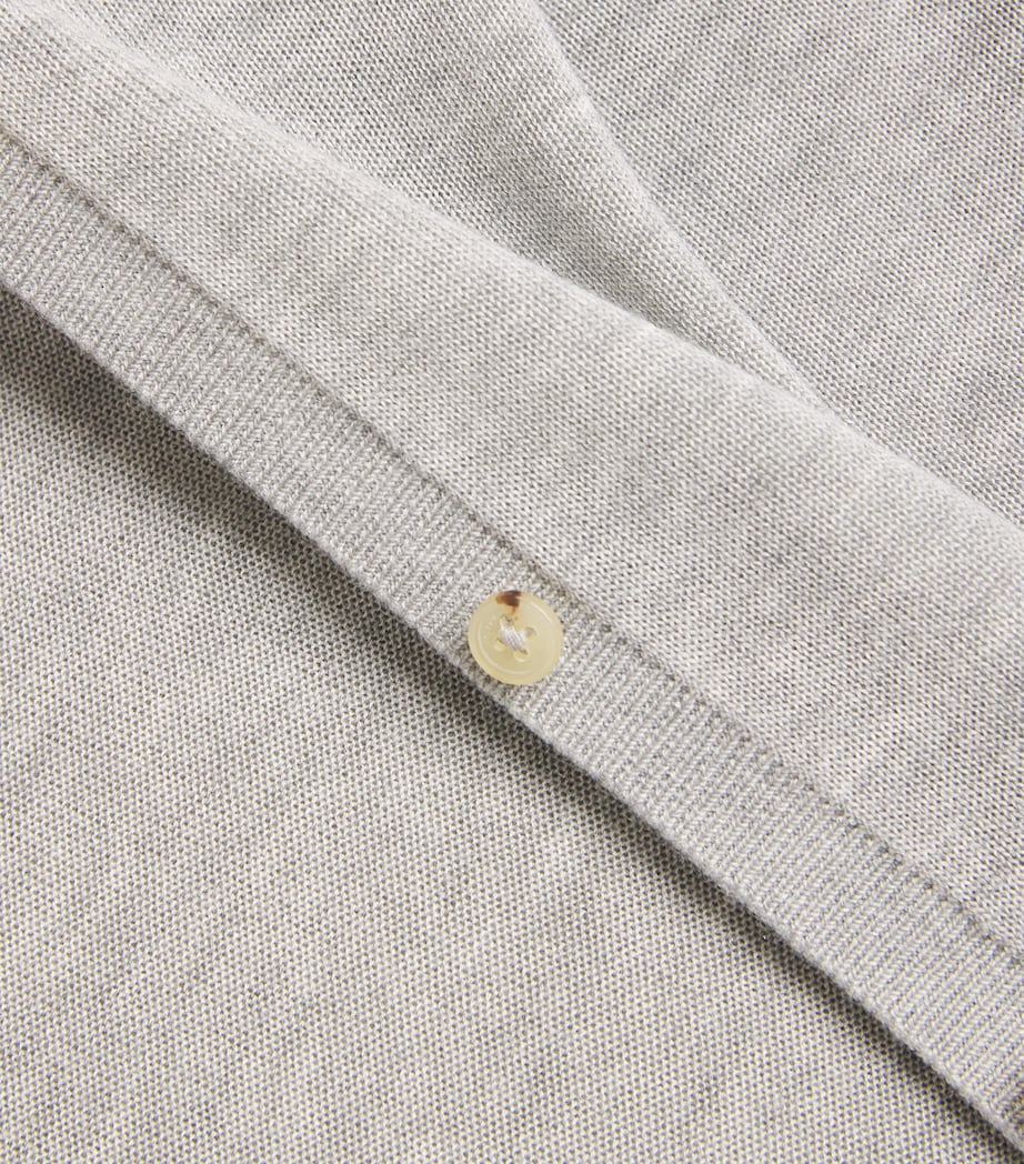 Fine-Knit Embroidered Cardigan 074 GREY MELANGE Image 5