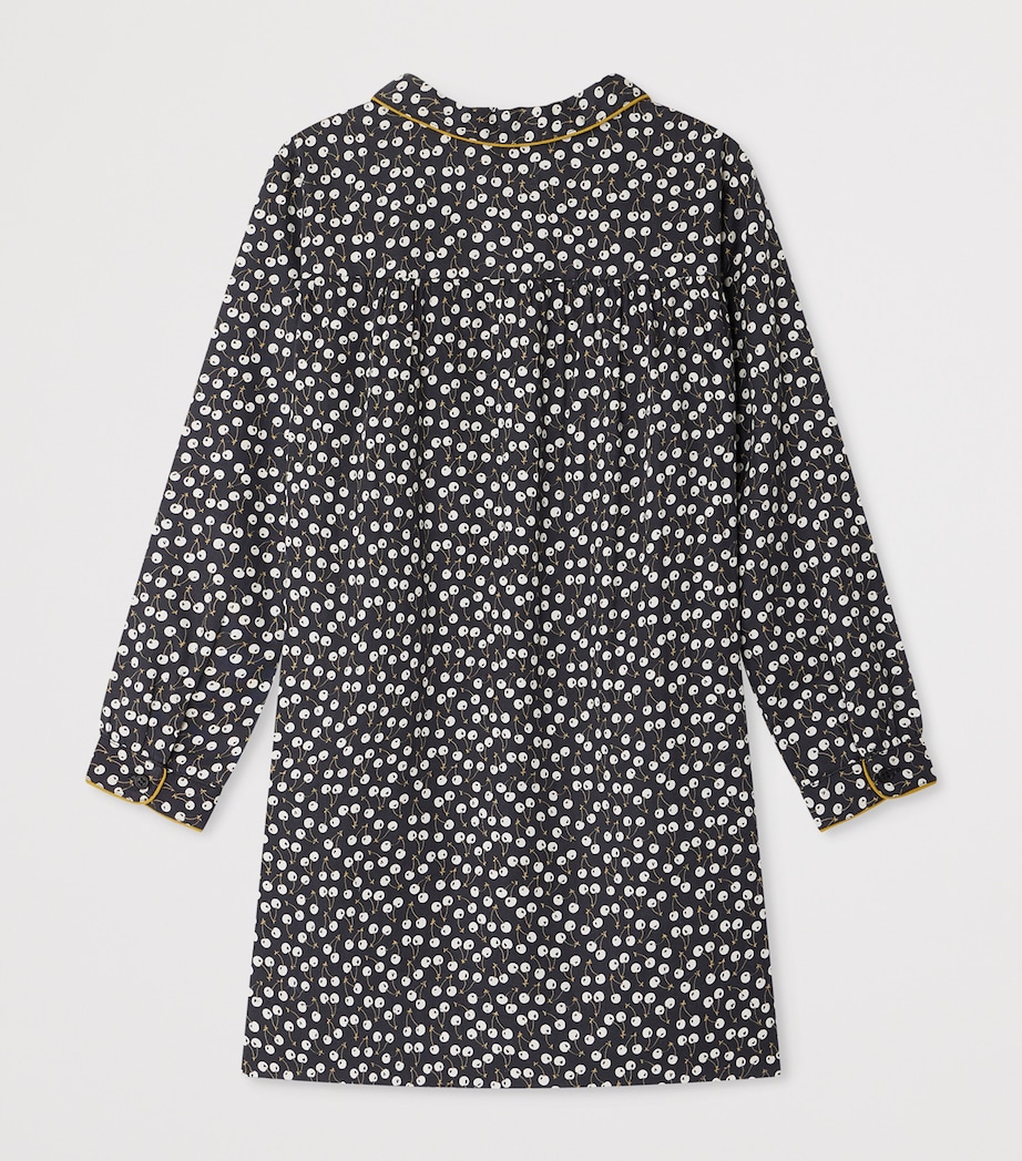 Organic Cotton Twill Cherry Print Dorothée Dress (4-8 Years) IM BLEU NUIT Image 2
