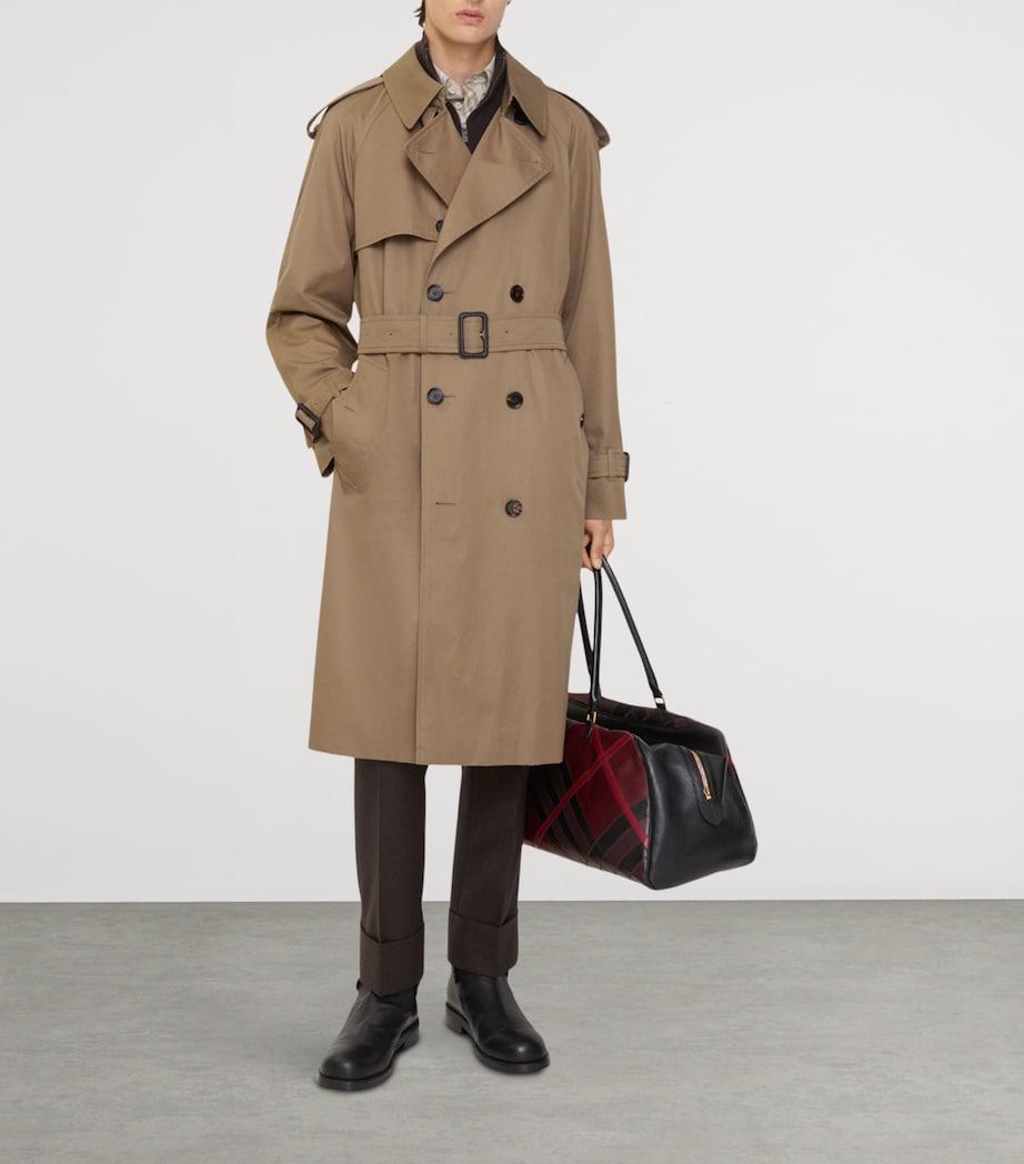 Long Gabardine Chestwood Trench Coat CLAY BROWN Image 3