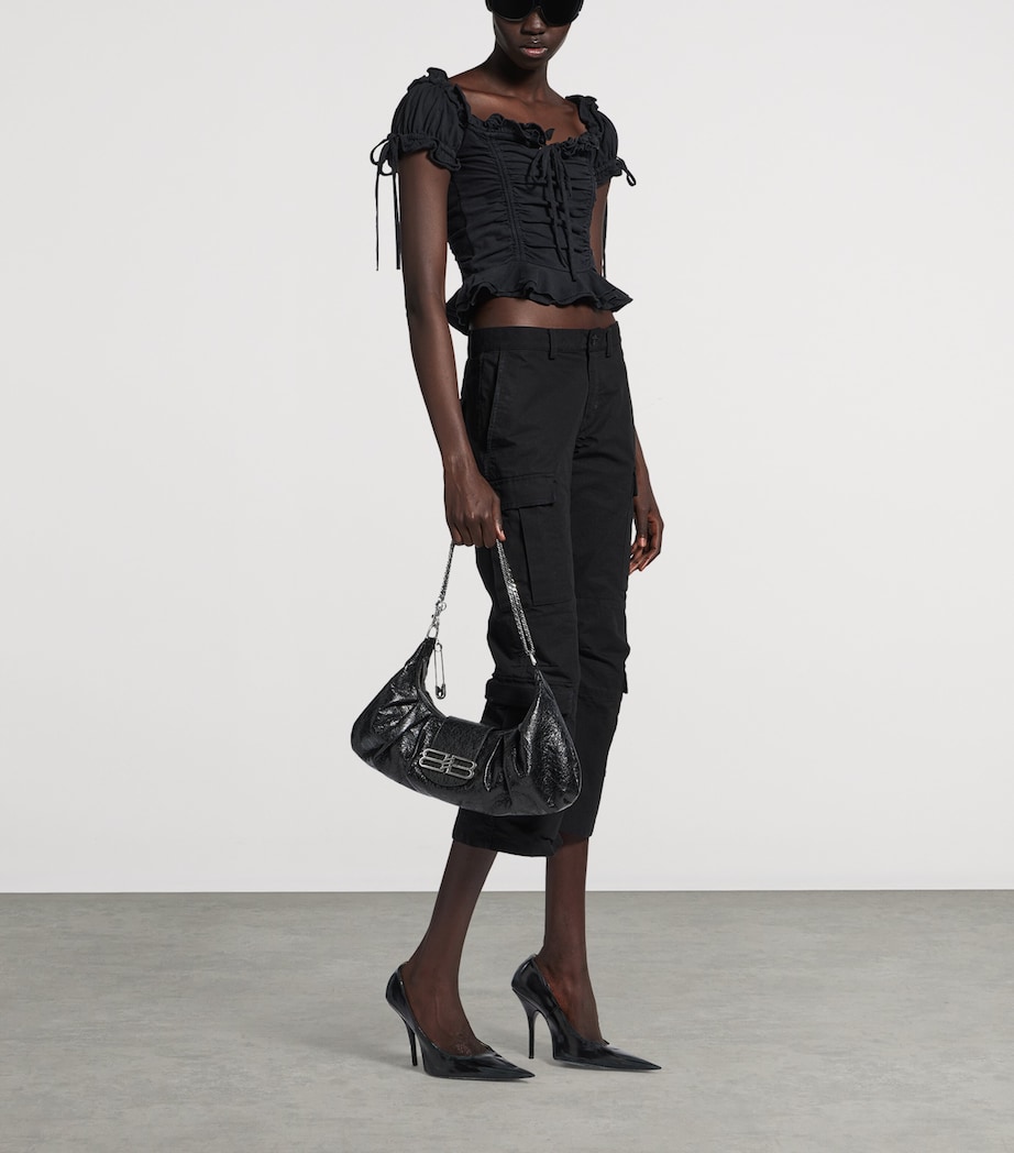 Cotton Gathered Crop Top 1041 Image 2