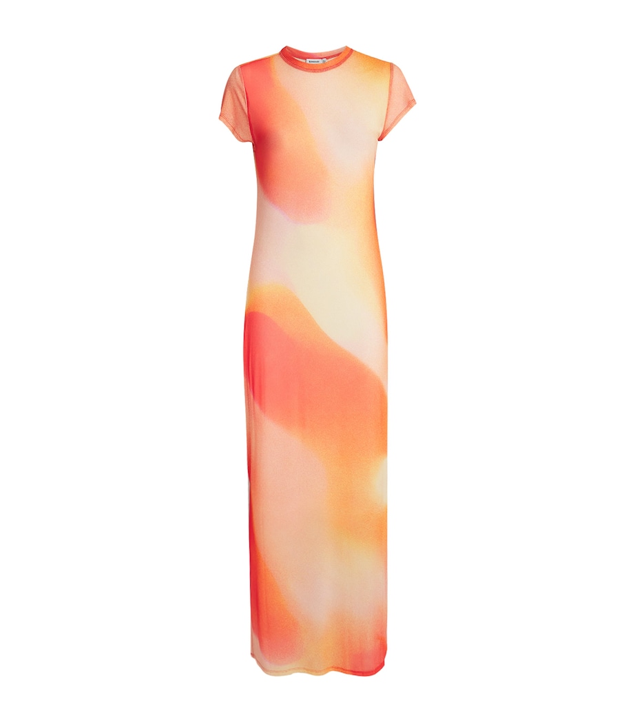 Simkhai Womens Mesh Sunset Fia Maxi Dress Golden Hour Sunset Image 1