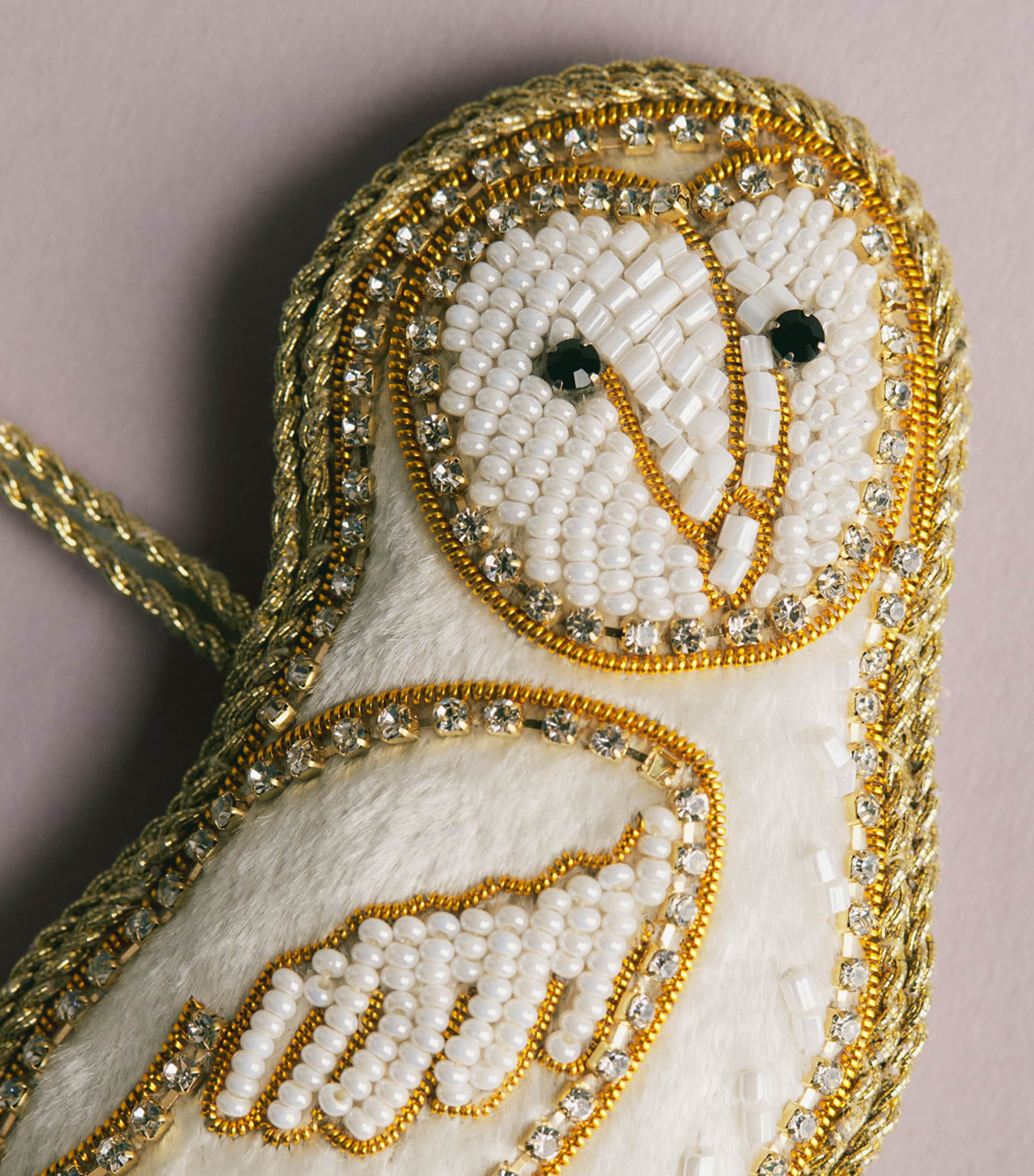 Tinker Tailor Snowy Owl Tree Decoration White & Gold Image 2