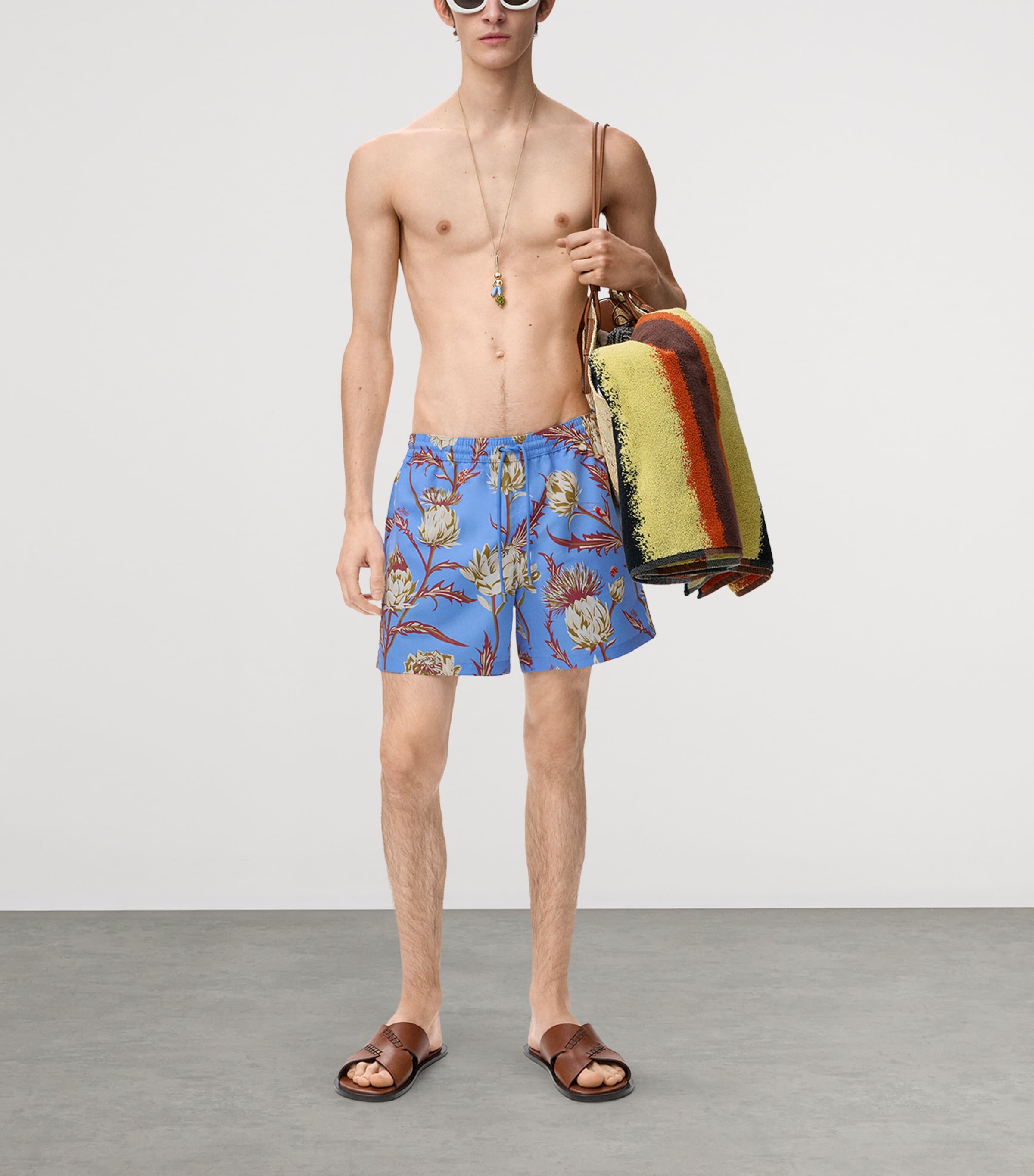 LOEWE Mens x Paula’s Ibiza Artichoke Swim Shorts Blue/multicolor Image 2