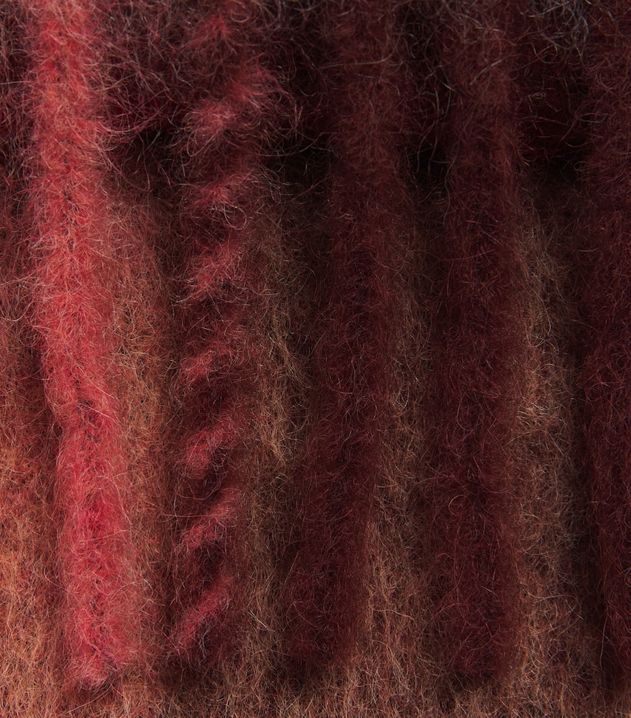 Acne Studios Mohair-Blend Check Scarf Red/pink/beige Image 2