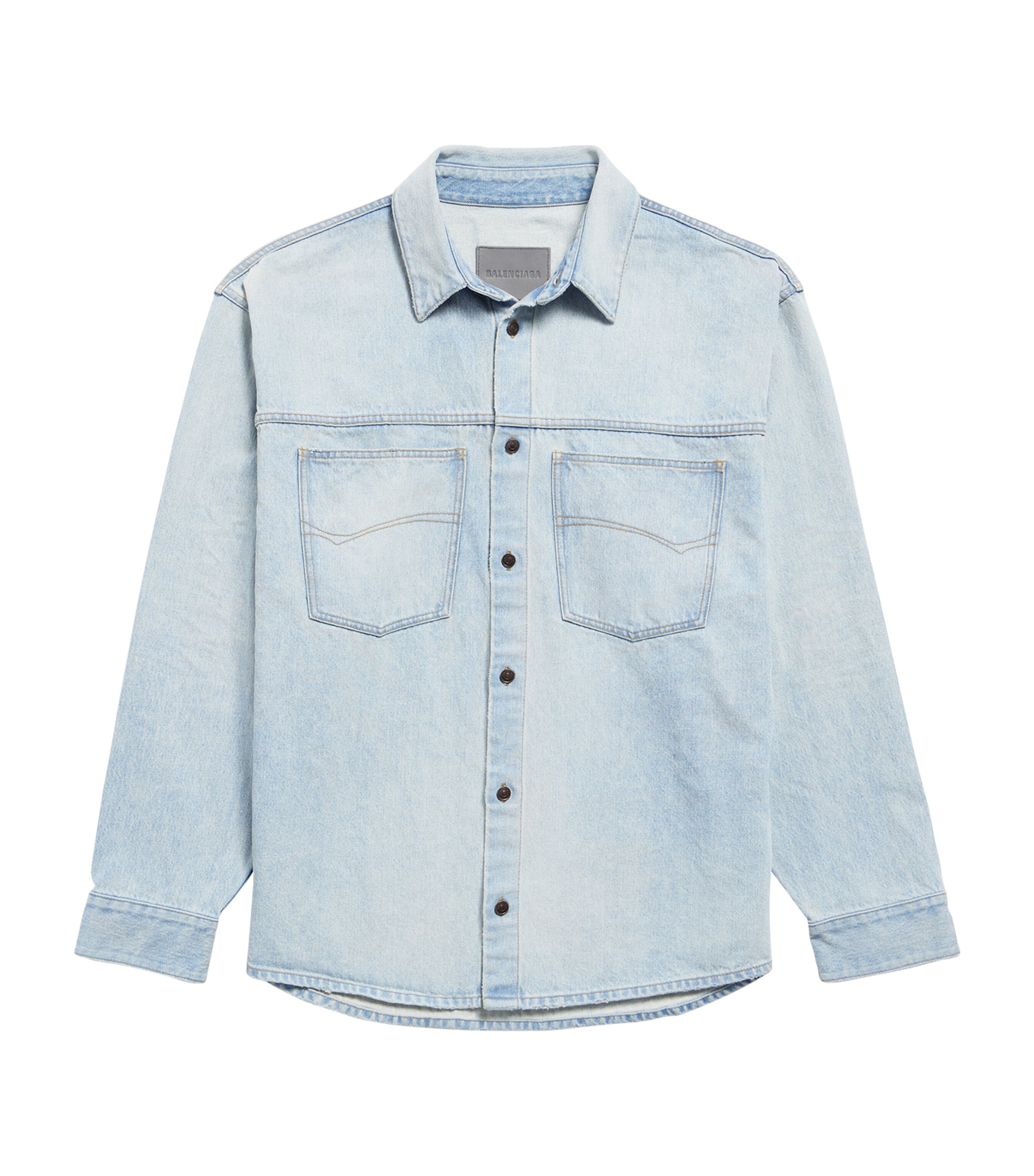 Balenciaga Blue Oversized Denim Shirt | Harrods UK