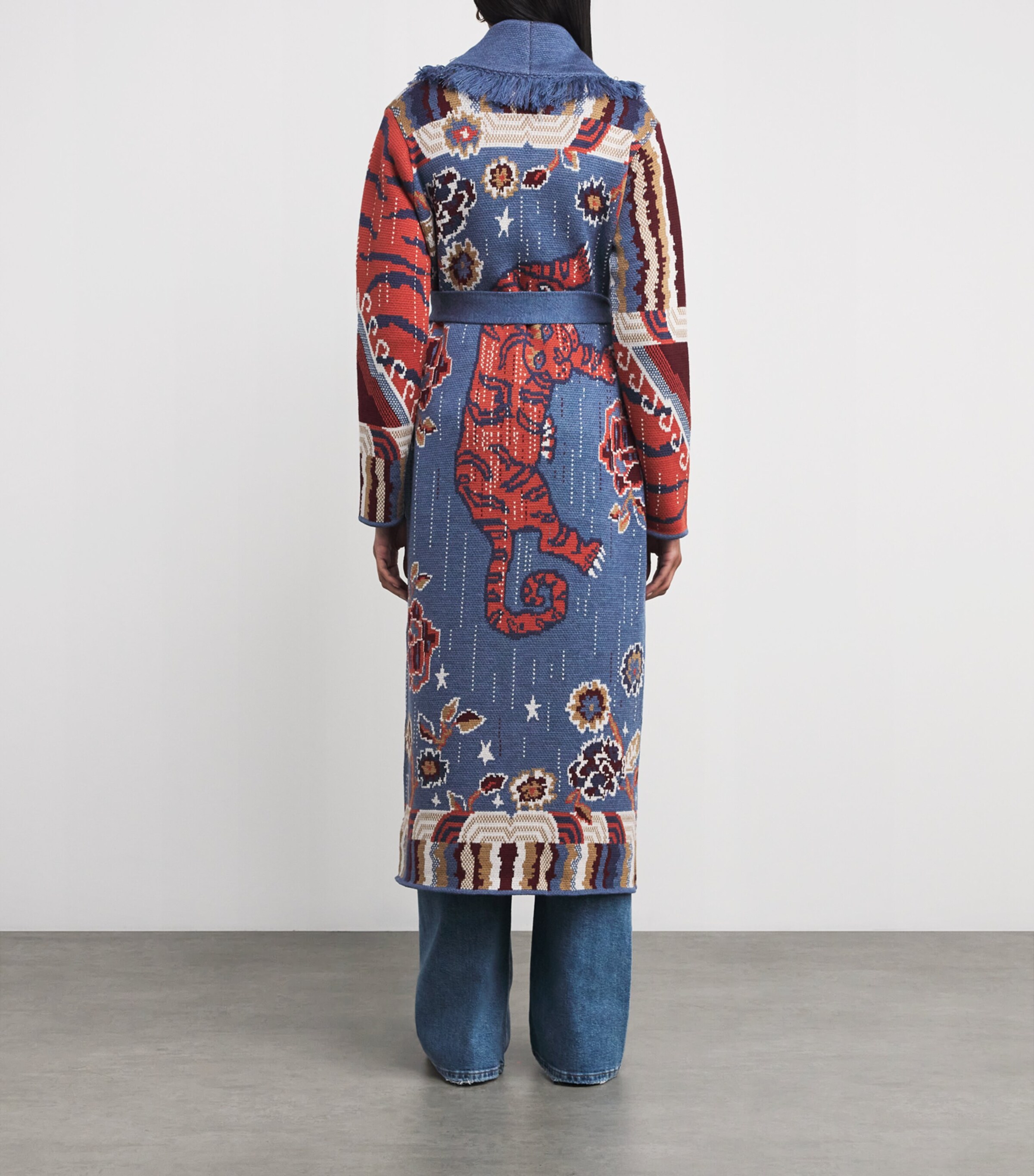 Hayley Menzies Navy Merino Wool Jacquard Mick Coat | Harrods US