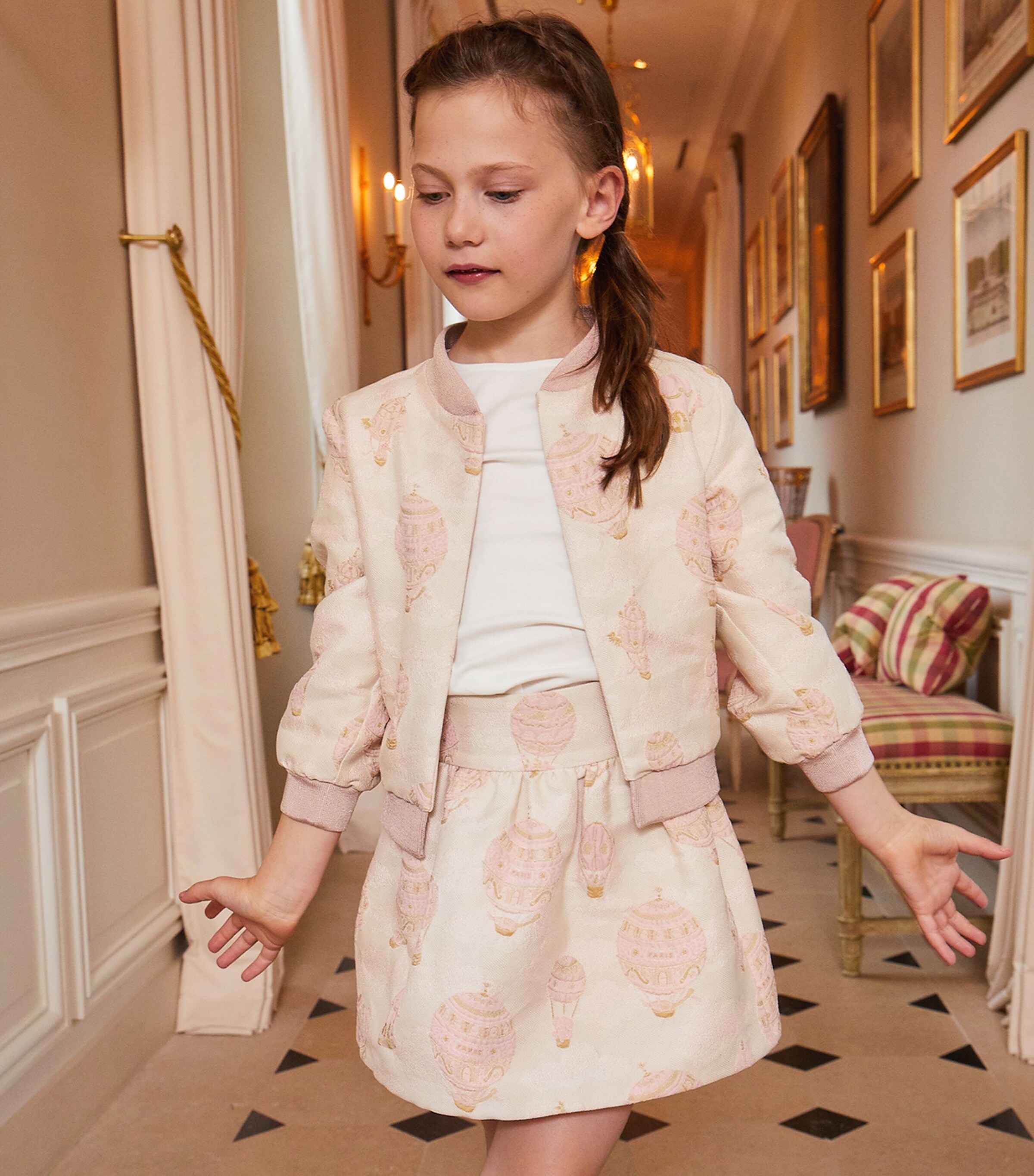 Hot Air Balloon-Jacquard Adele Skirt (2-10 Years) HAB JACQUARD PINK Image 8