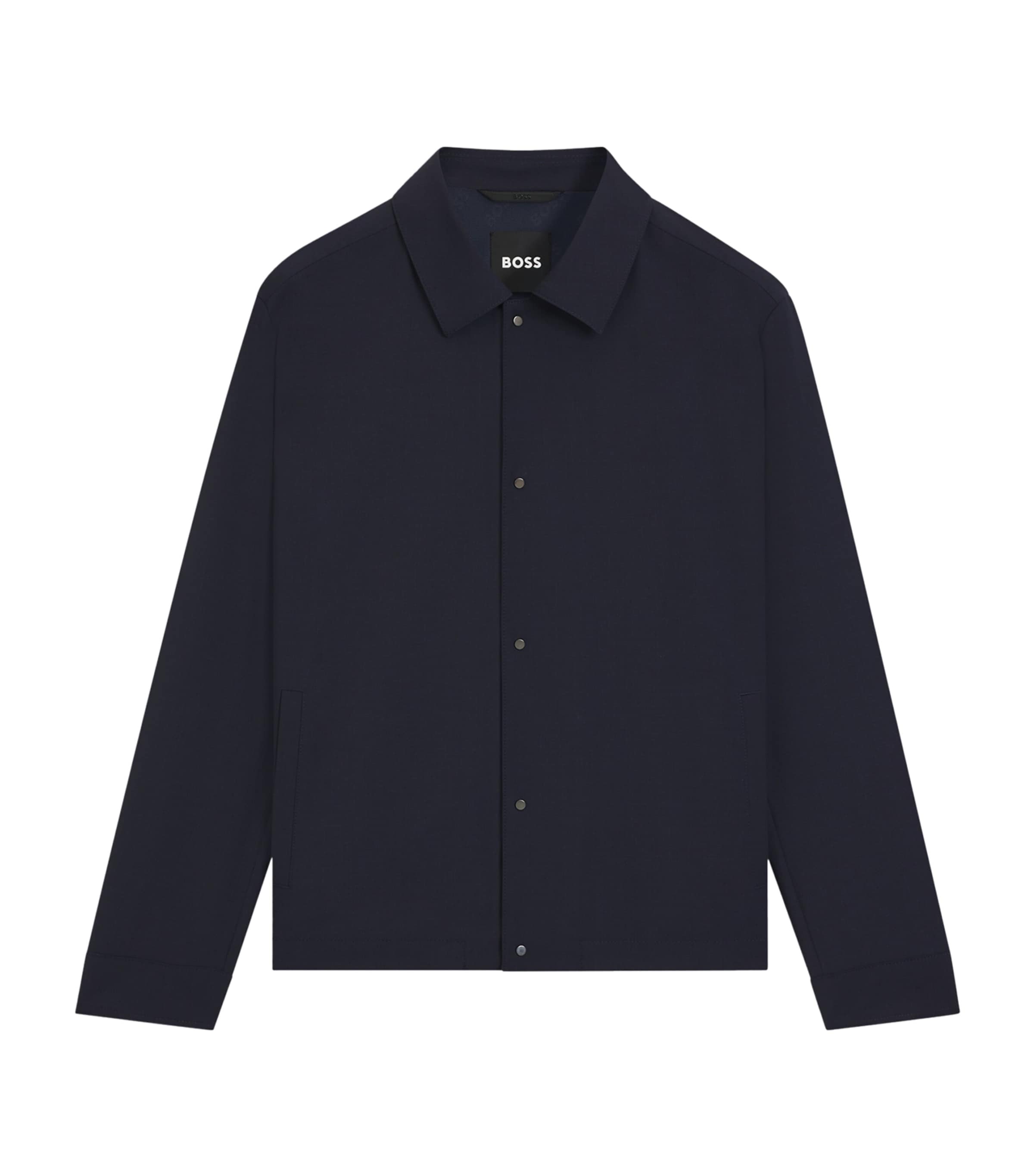 BOSS Mens Wool-Blend Relaxed Overshirt Image 1