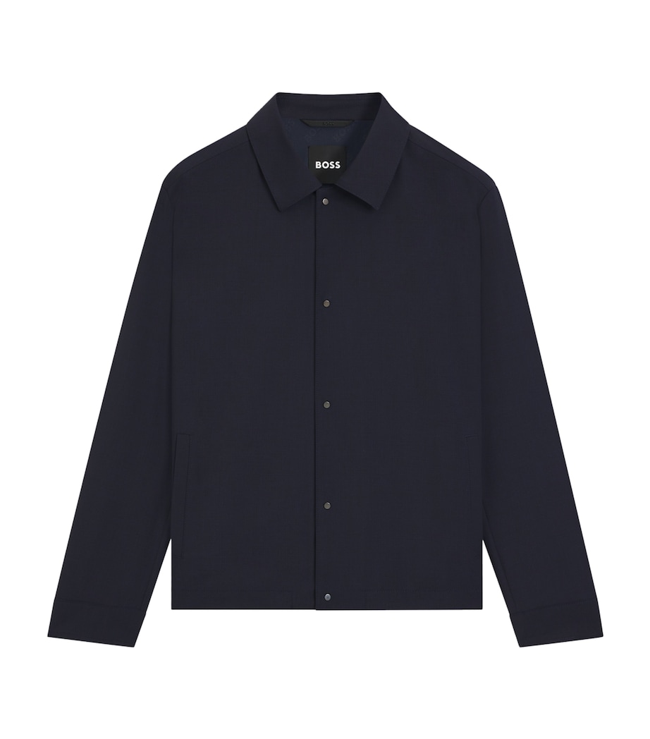 BOSS Mens Wool-Blend Relaxed Overshirt Image 1