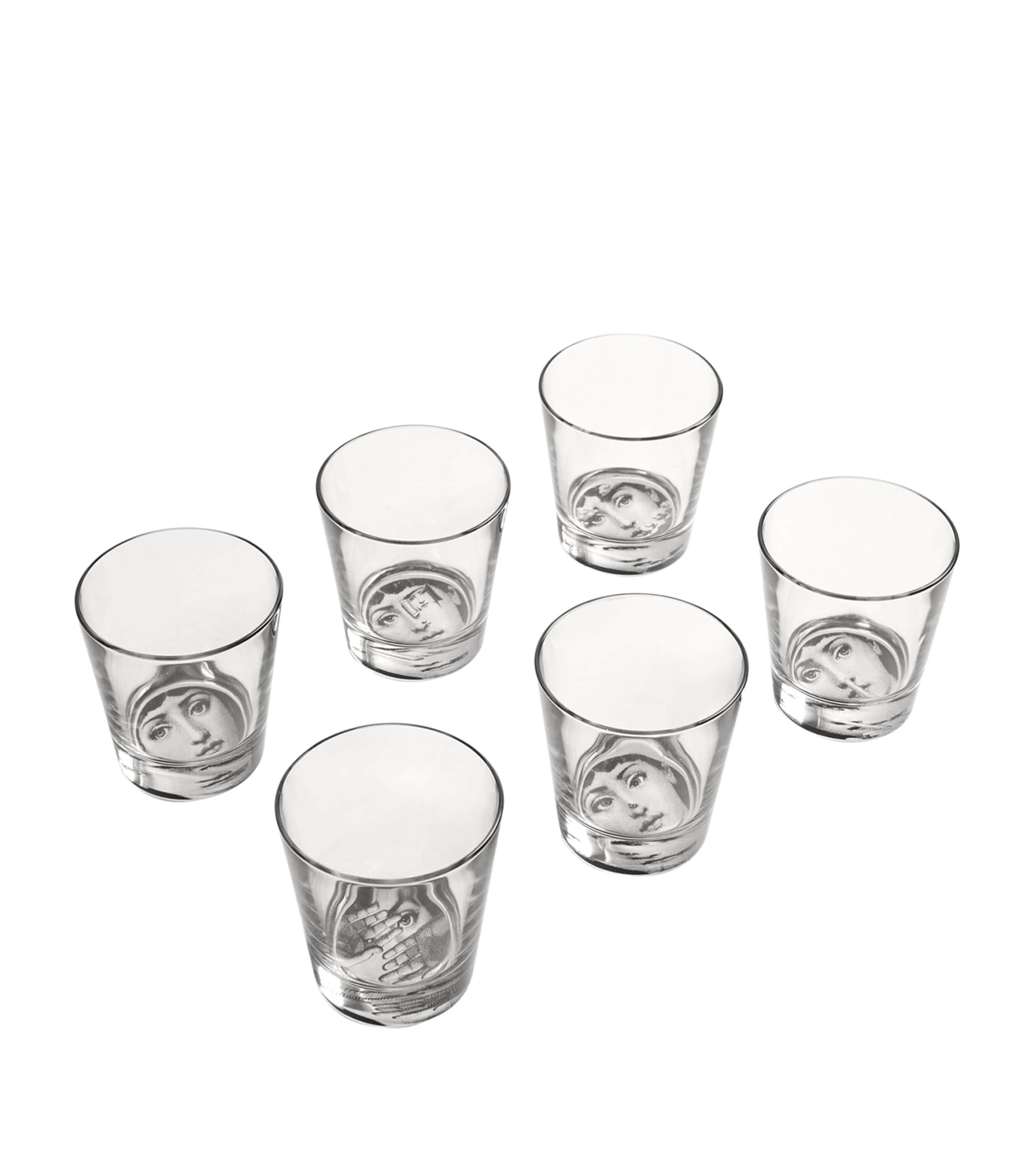 Fornasetti Set Of 6 Tema E Variazioni Glasses