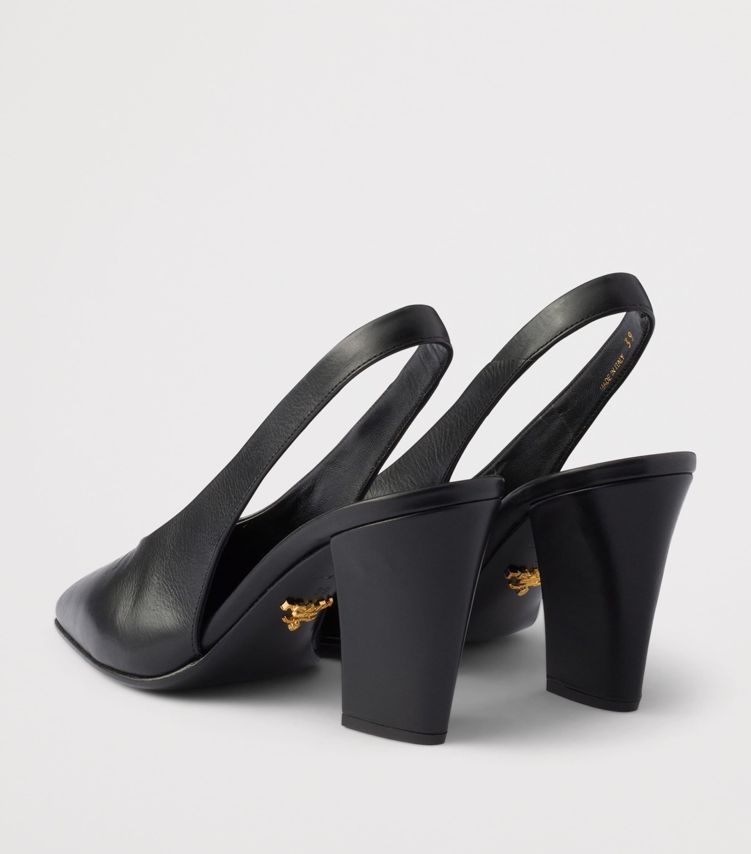 Prada Leather Slingback Pumps 85 Black Image 5