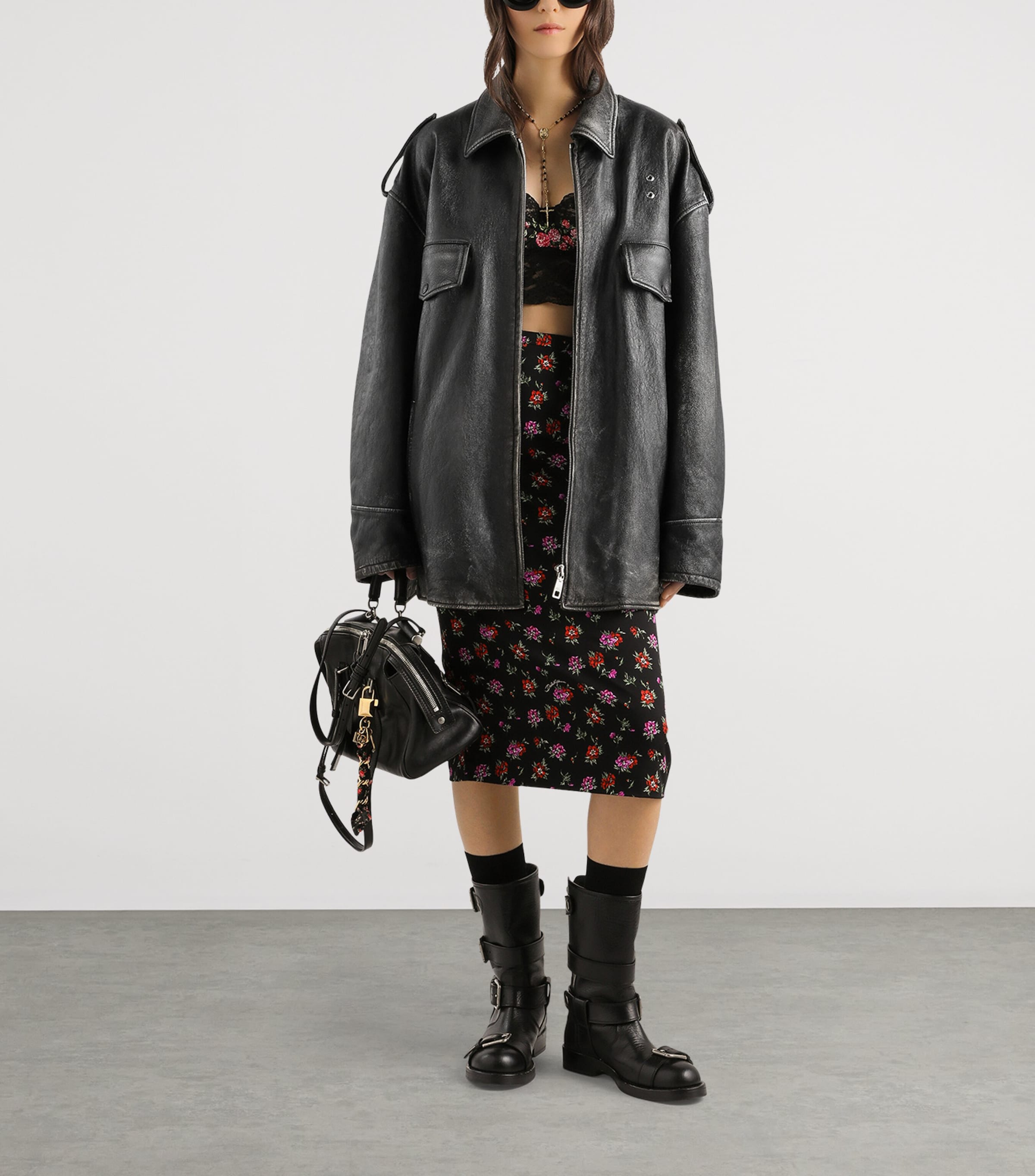 Stretch-Silk Floral Midi Skirt HN5XSANEMONI Image 2