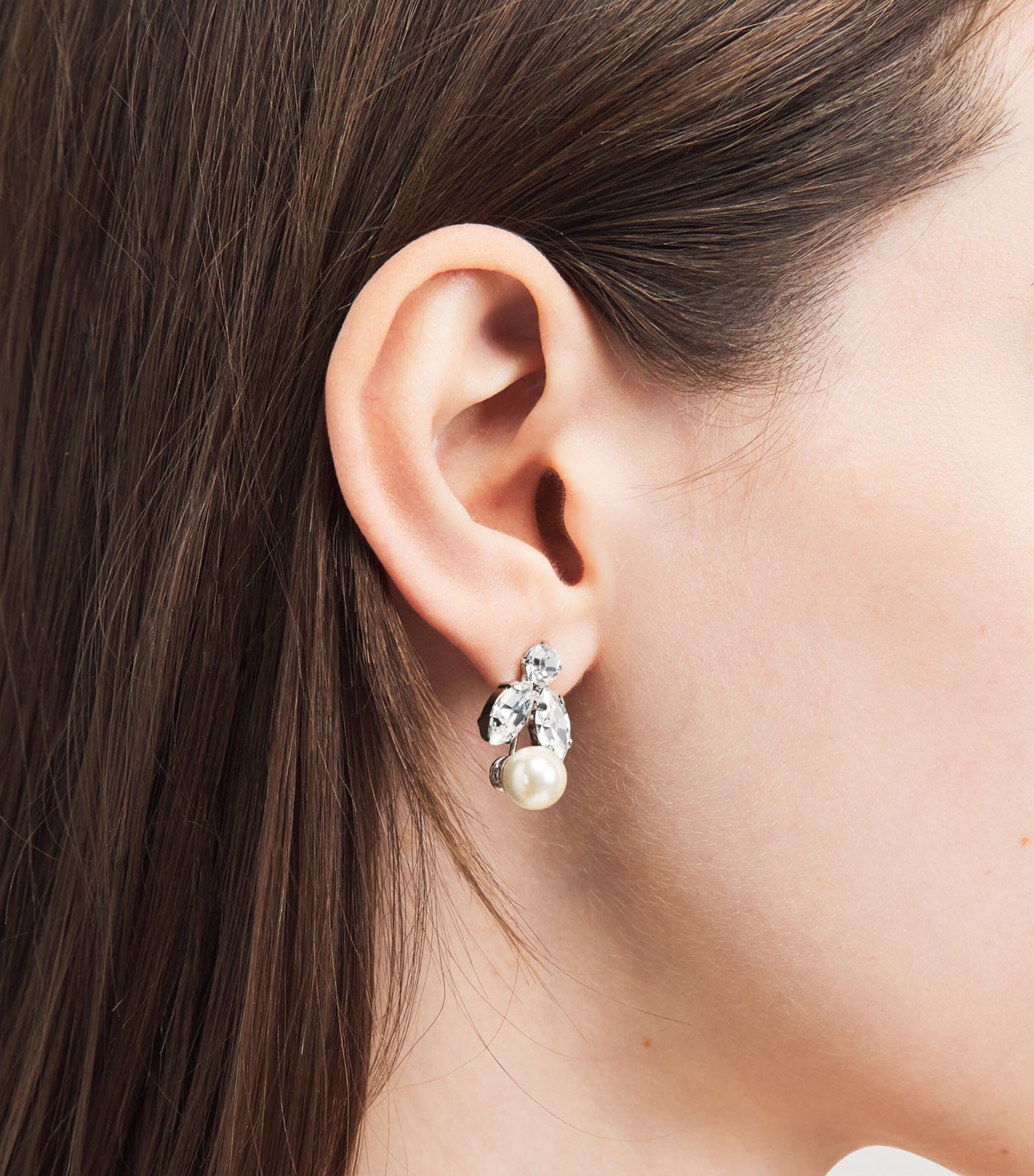 Jennifer Behr Embellished Crystal Pearl Kaide Earrings Crystal Pearl Image 2