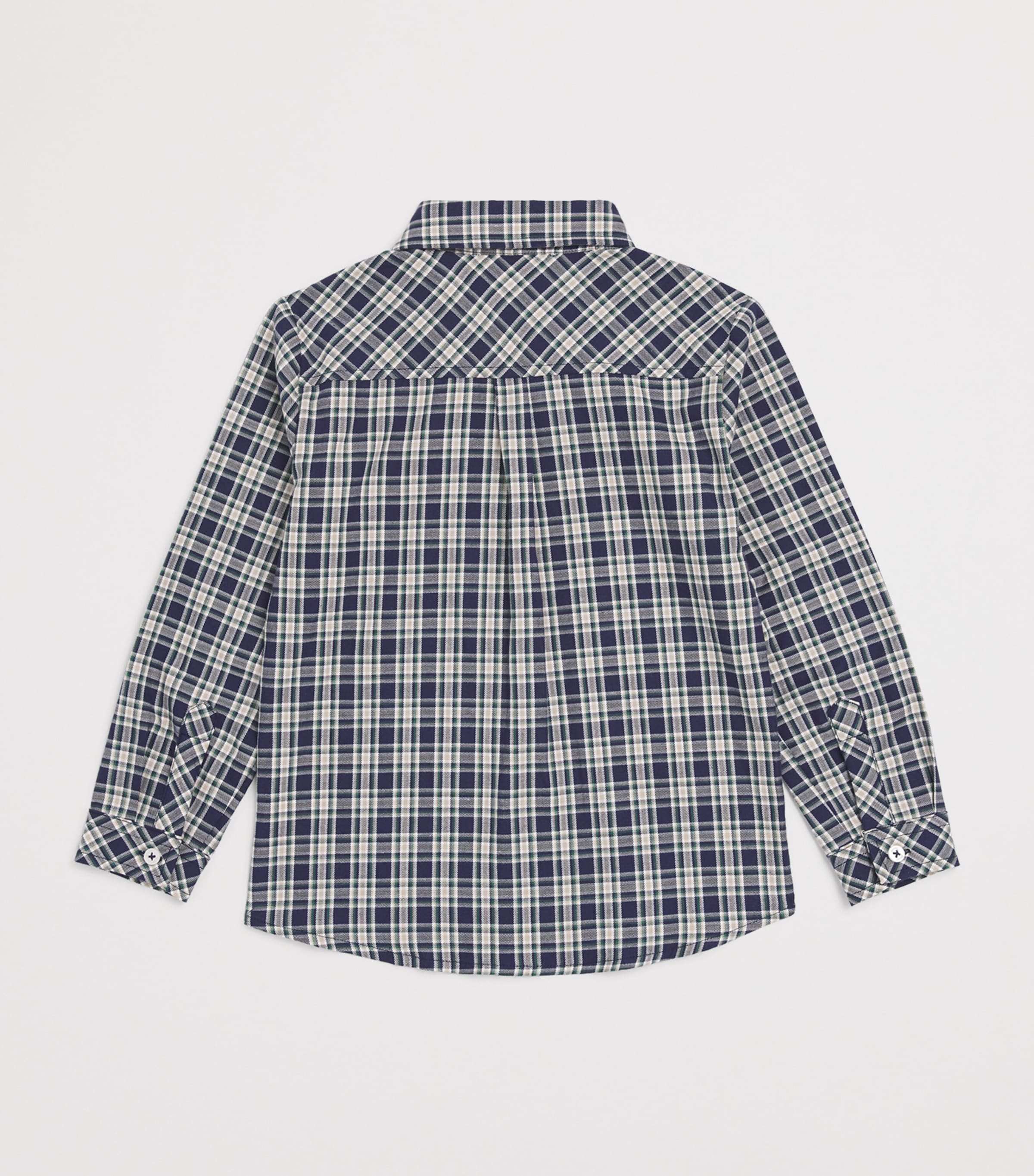 Harrods Cotton Checked Shirt (2-8 Years) Blue Image 2