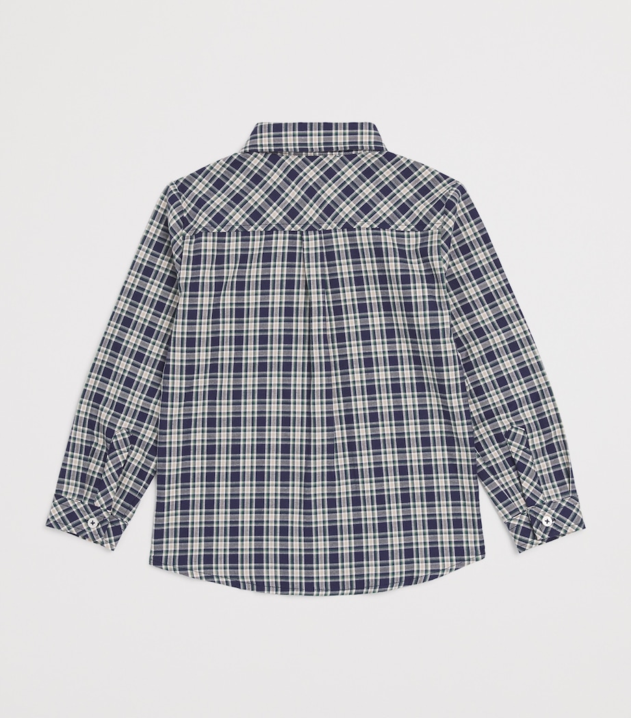 Harrods Cotton Checked Shirt (2-8 Years) Blue Image 2