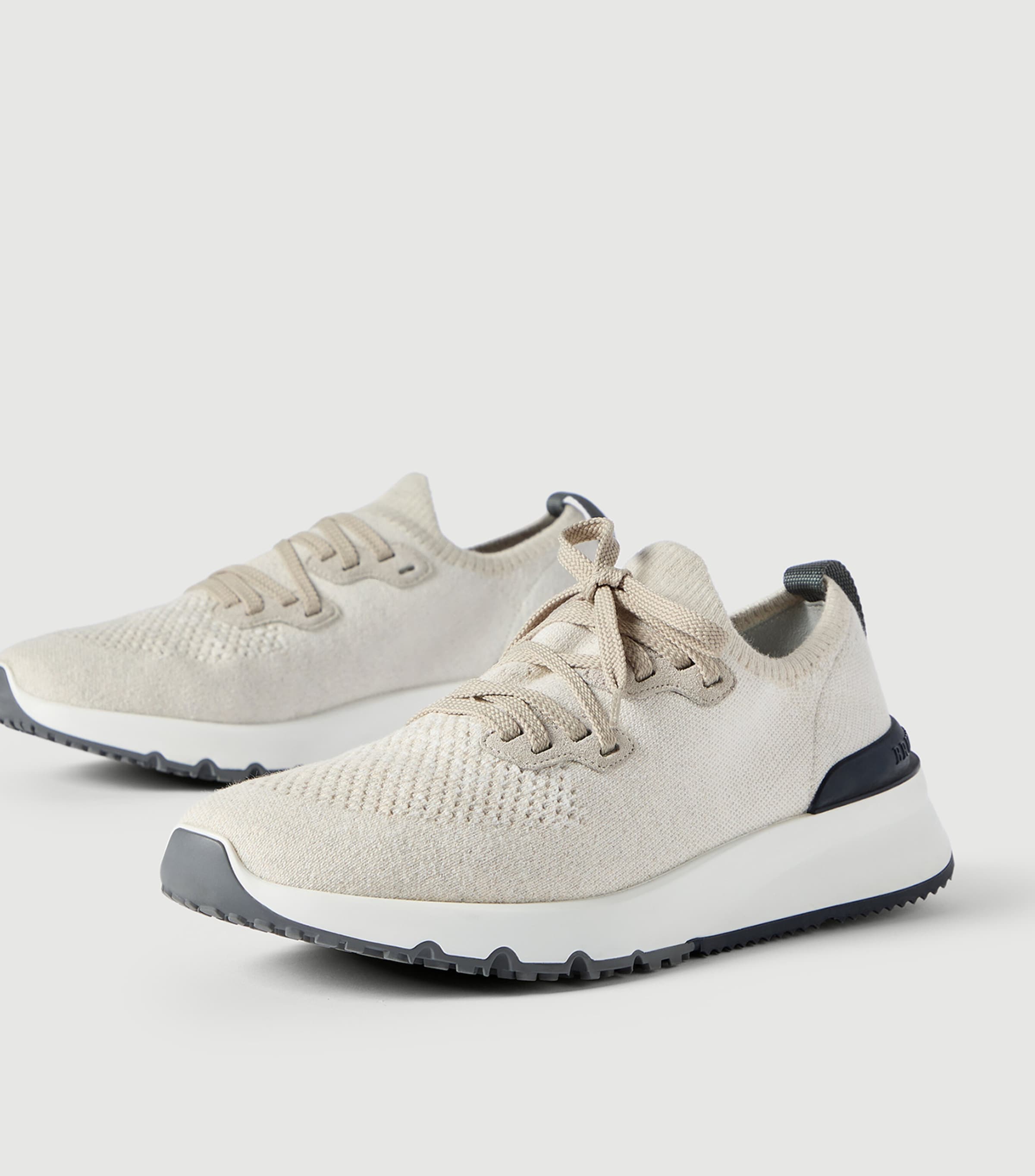 Brunello Cucinelli Cotton-Blend Chiné-Knit Sneakers Image 6
