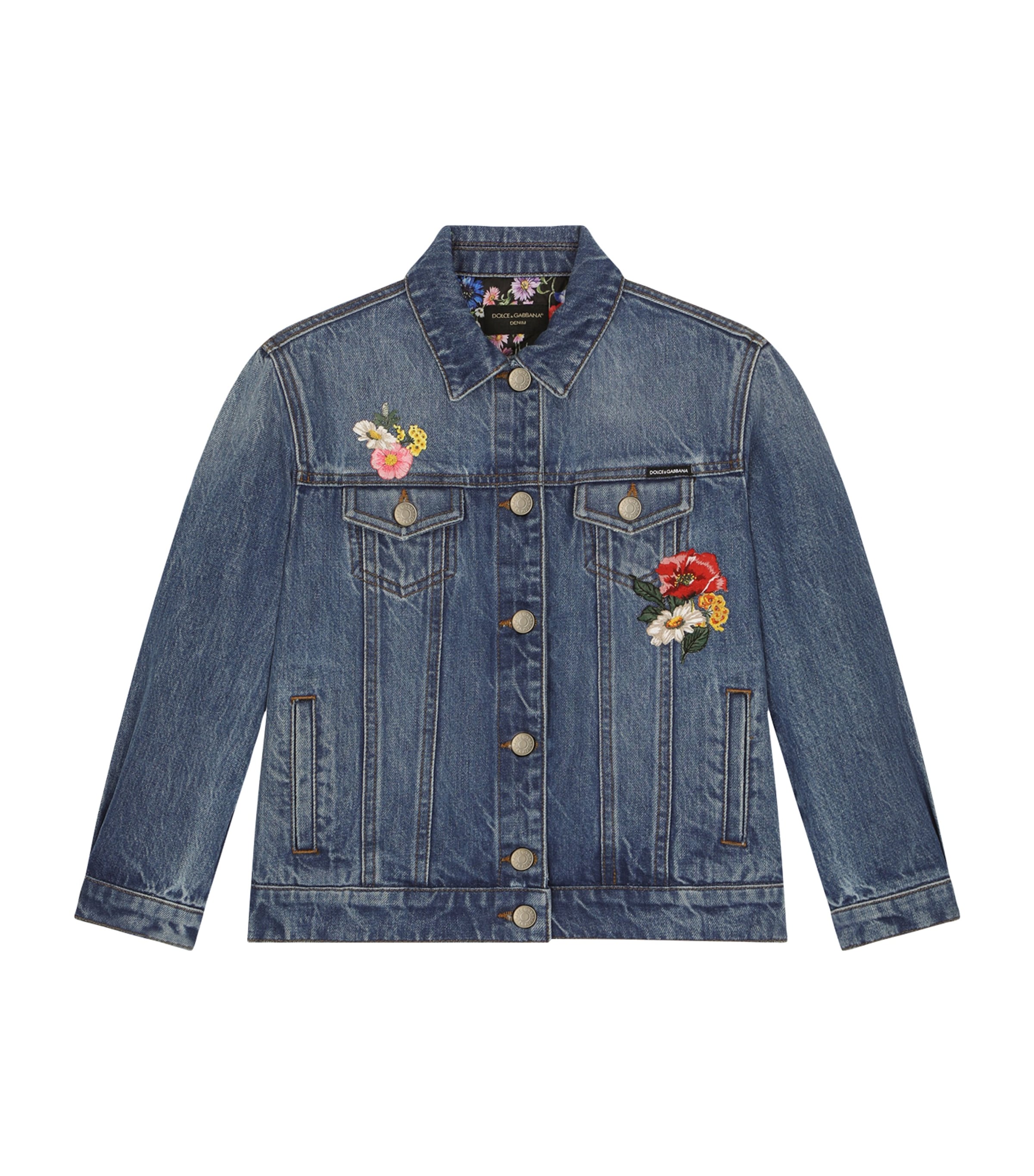 Dolce & Gabbana Floral-embroidered Denim Jacket